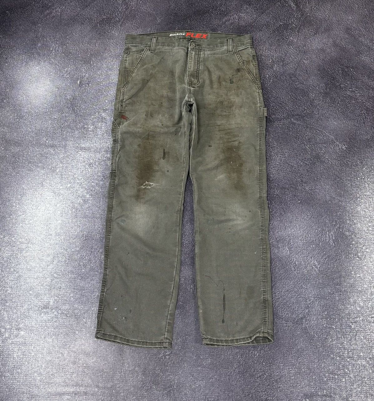Dickies Vintage Dickies Y2K Olive Distressed Work Hype Pants Size US 32 / EU 48 - 2 Thumbnail