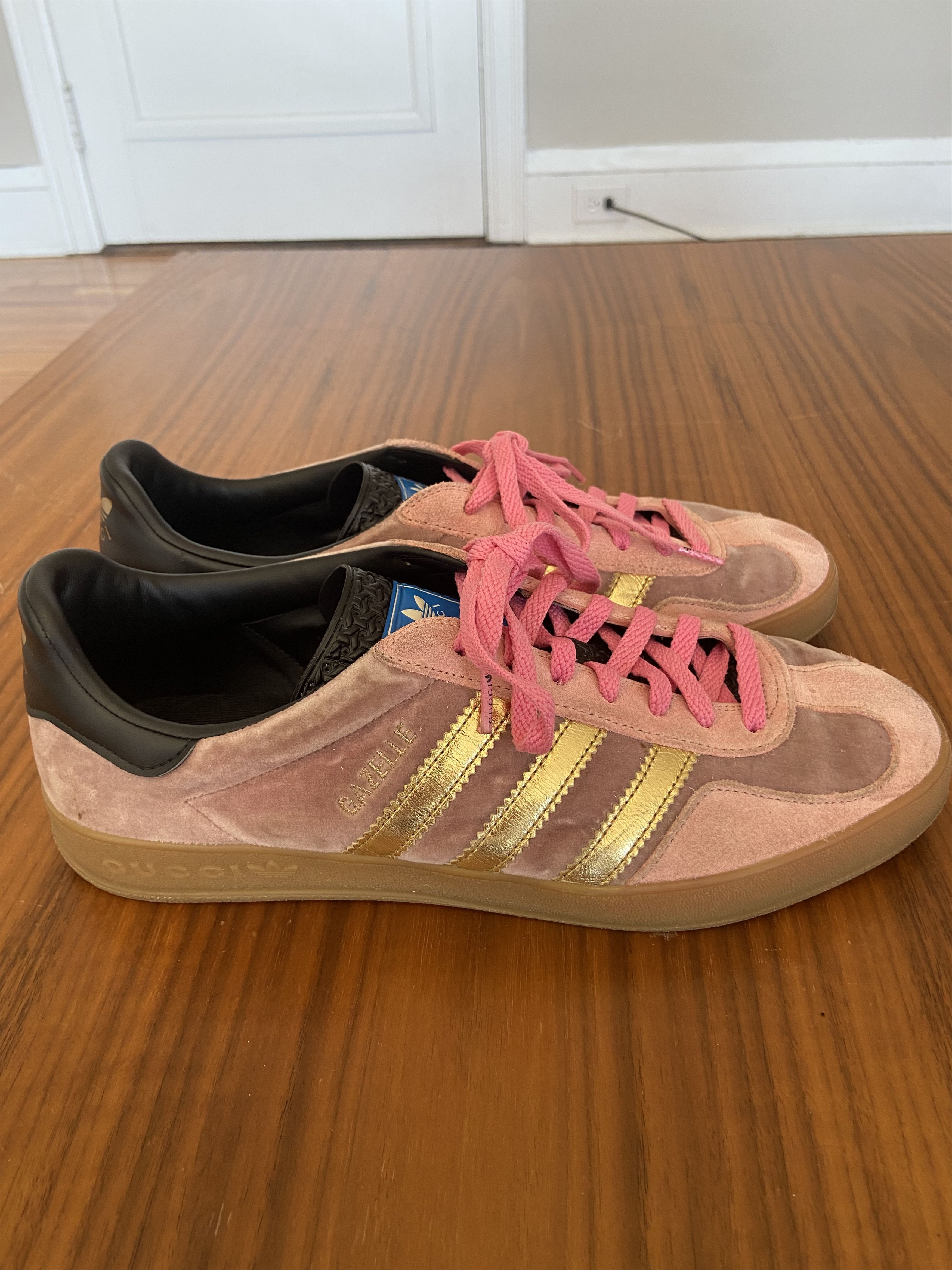 Adidas × Gucci Adidas X Gucci Gazelle Pink Velvet Size US 10 / IT 40 - 4 Thumbnail