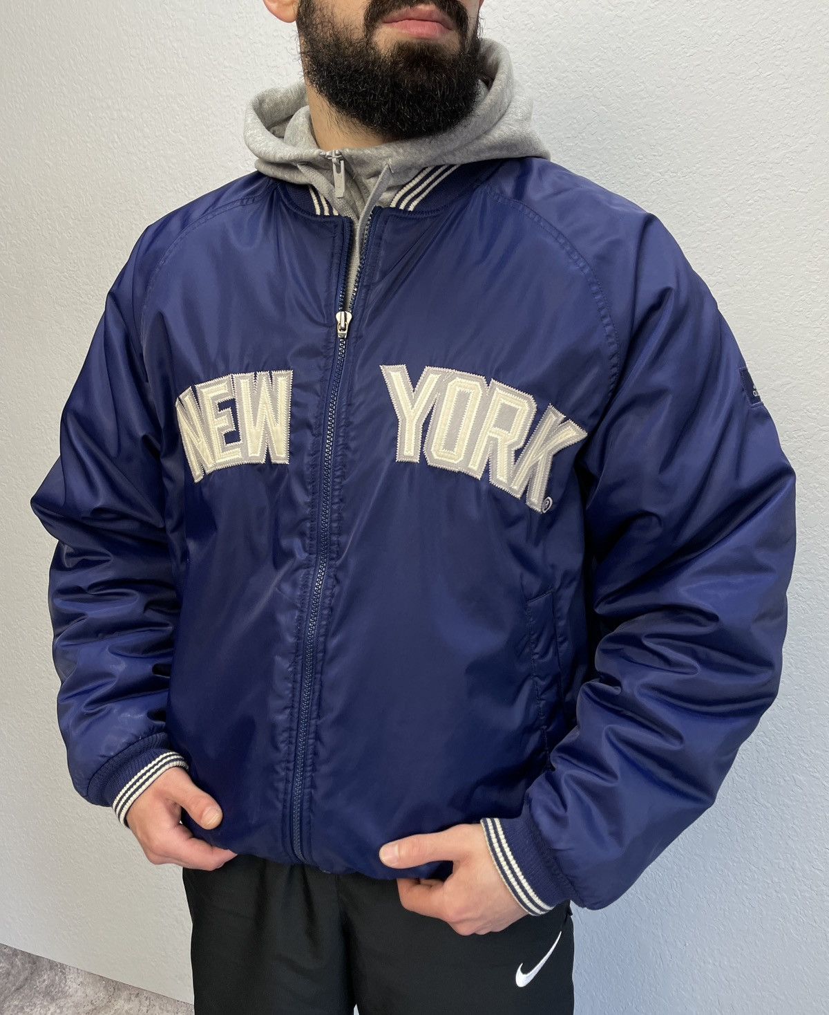 Vintage Y2K Adidas New York Yankees Boxy Fit Bombers Jacket
