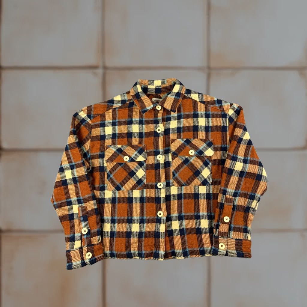 Faherty Faherty Shacket Shirt Womens XS Plaid Cropped Flannel Button-Up Multicolor Long Sleeve Size XS / US 0-2 / IT 36-38 - 1 Thumbnail