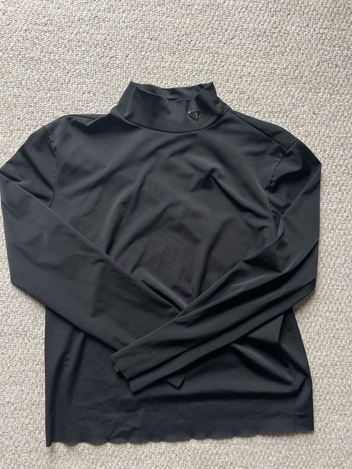 image of Prada Stretch Cotton Turtleneck in Black, Men's (Size 2XL)