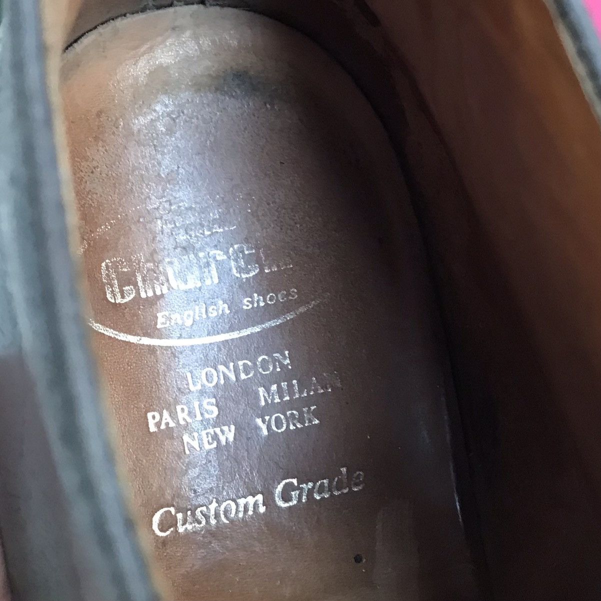 Church's CHURCHS MADE IN ENGLAND CUSTOM GRADE BLACK SMOOTH LEATHER Size US 10.5 / EU 43-44 - 8 Thumbnail