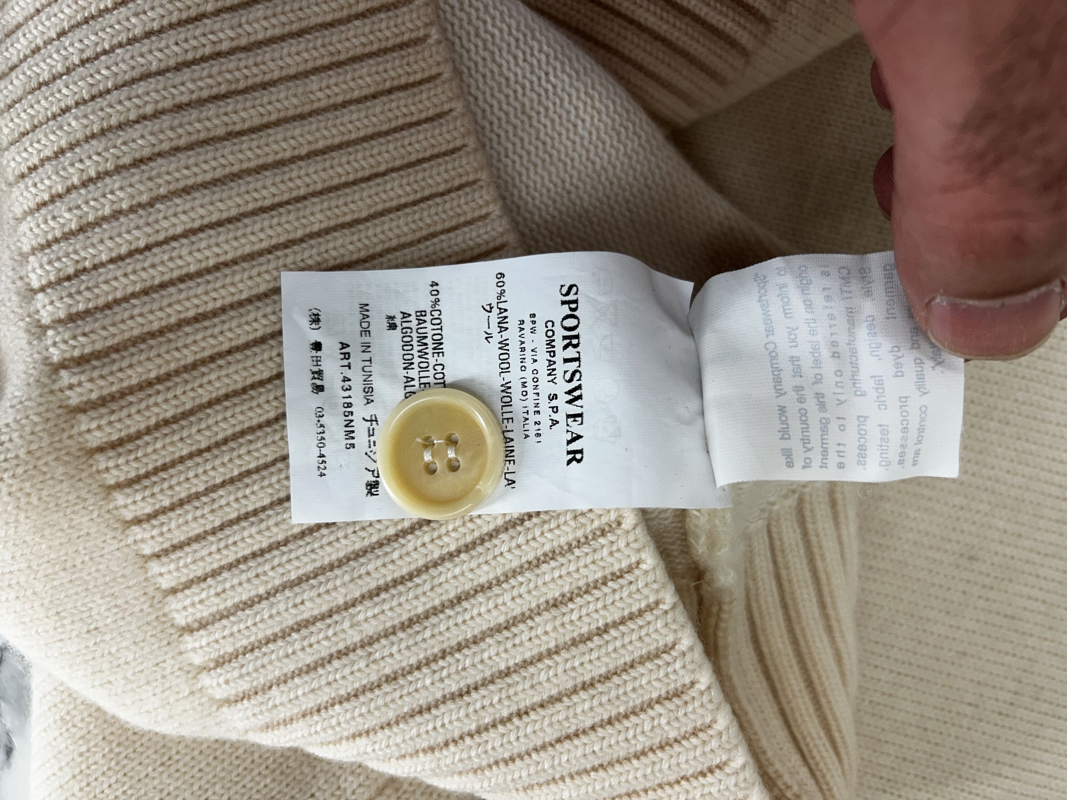 C.P. Company CP Company Ecru Wool Roll Neck With Button Details SIZE 7 Size US XXL / EU 58 / 5 - 7 Thumbnail