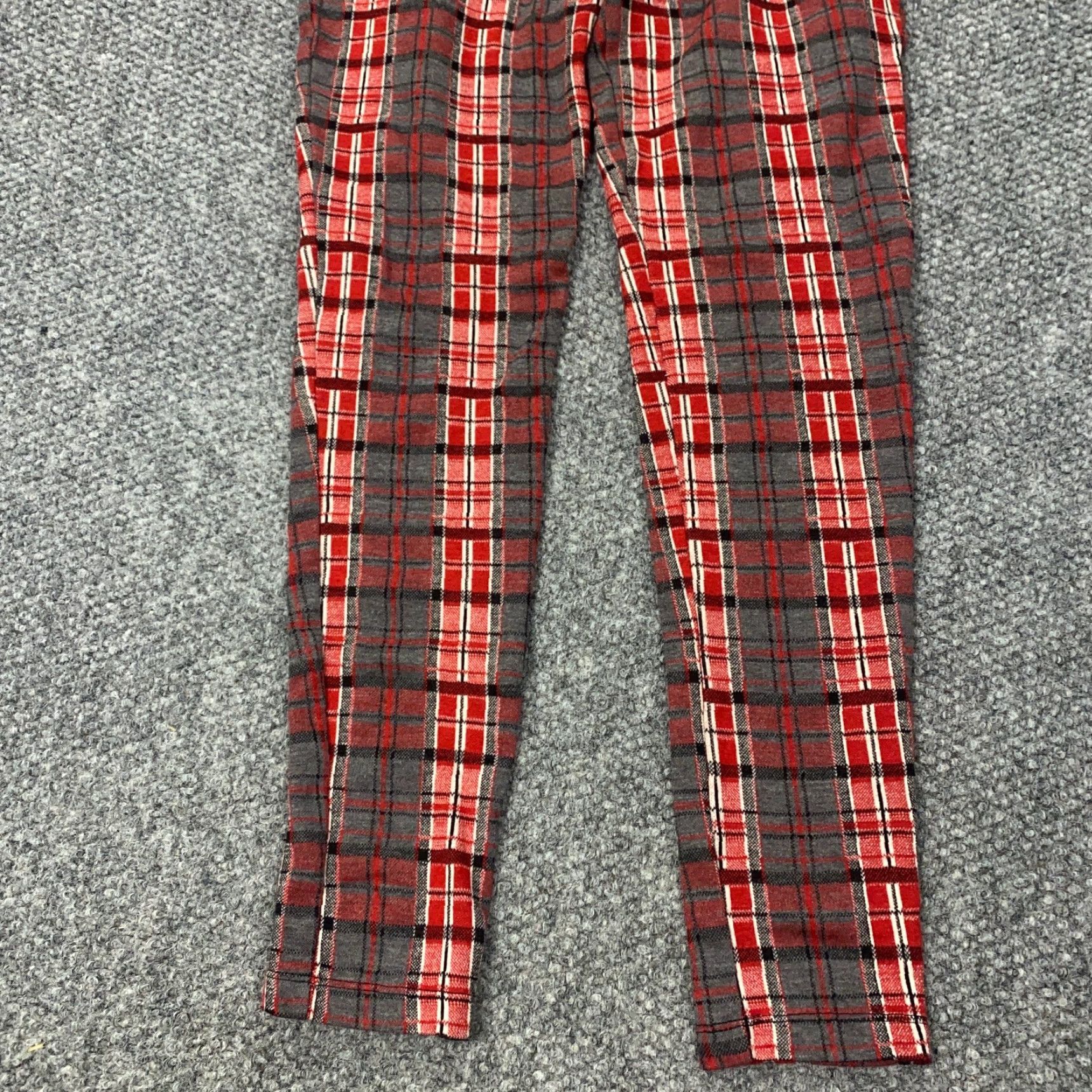 Topshop Topshop Pants Womens Pants Size 8 Red Plaid Ponte Tapered Ankle Stretch Casual Business Slim Womens Size 27" / US 4 / IT 40 - 3 Thumbnail