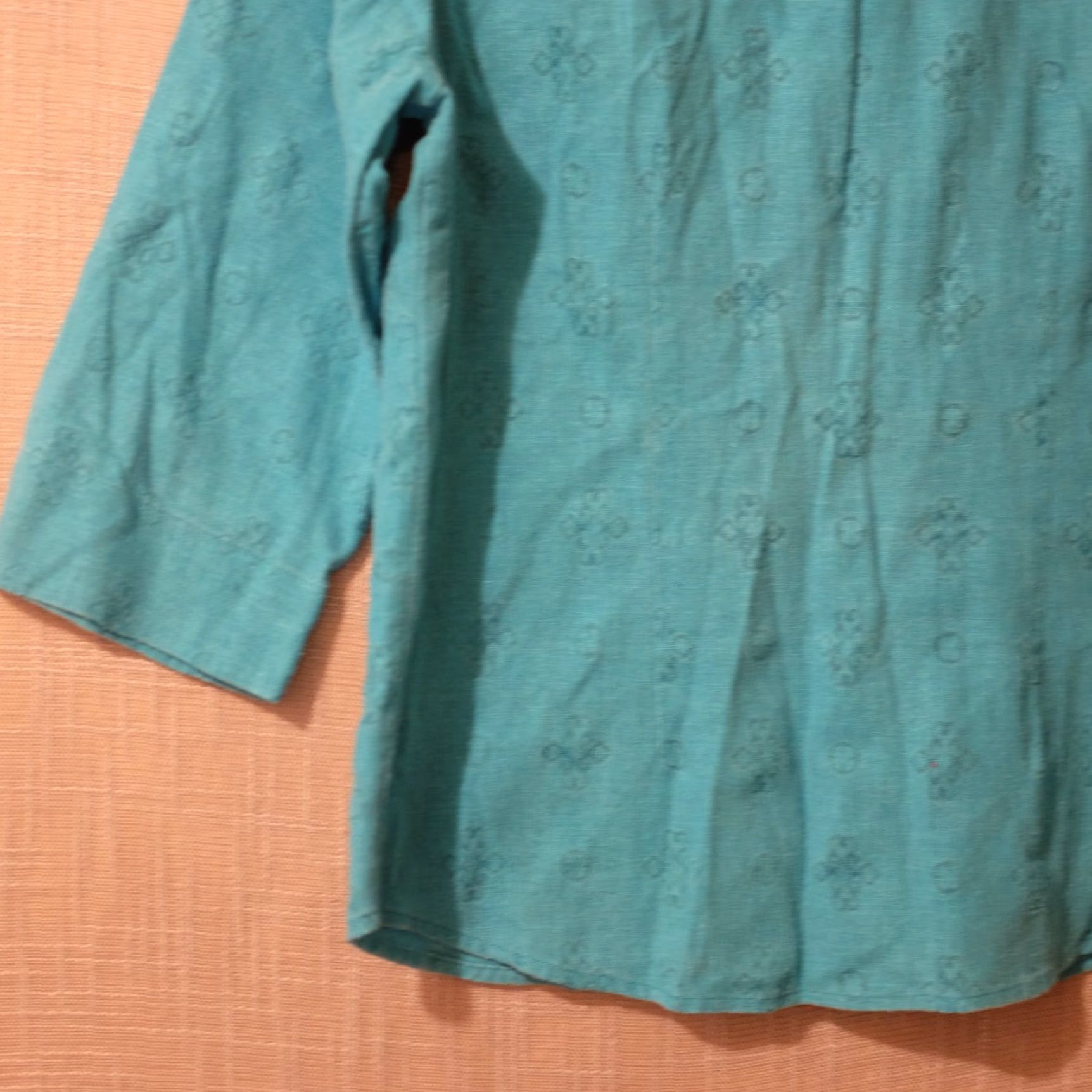 Vintage White Stag Linen Blend Shirt Button Front Teal Womens M Size M / US 6-8 / IT 42-44 - 7 Thumbnail