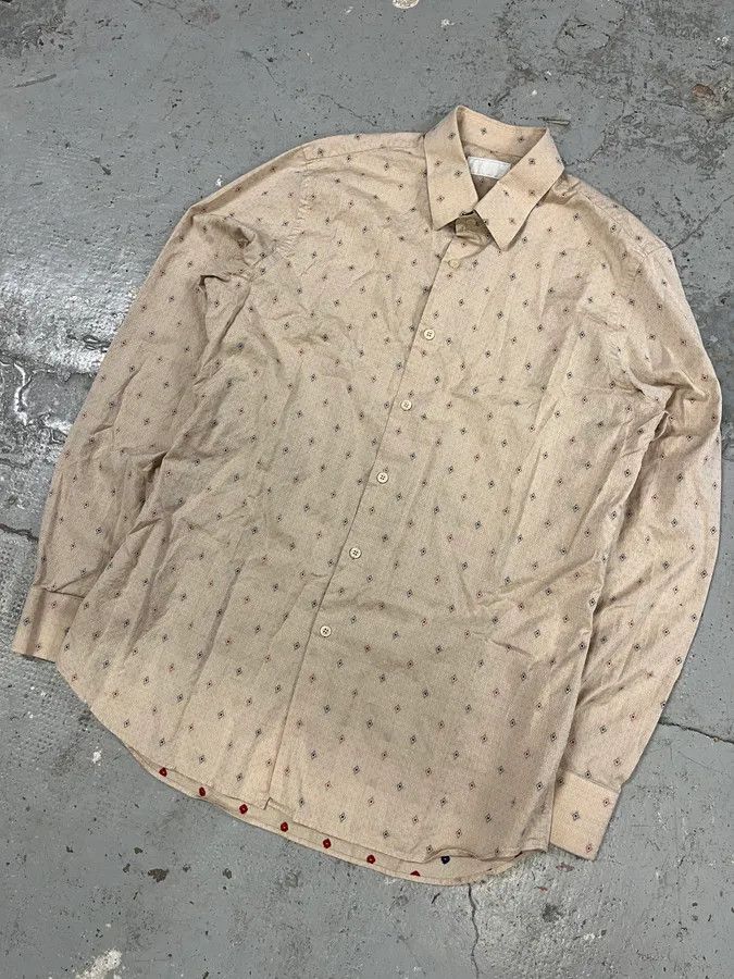 Prada × Vintage SS2017 Prada Contemporary Beige Logo Shirt Size US M / EU 48-50 / 2 - 4 Thumbnail