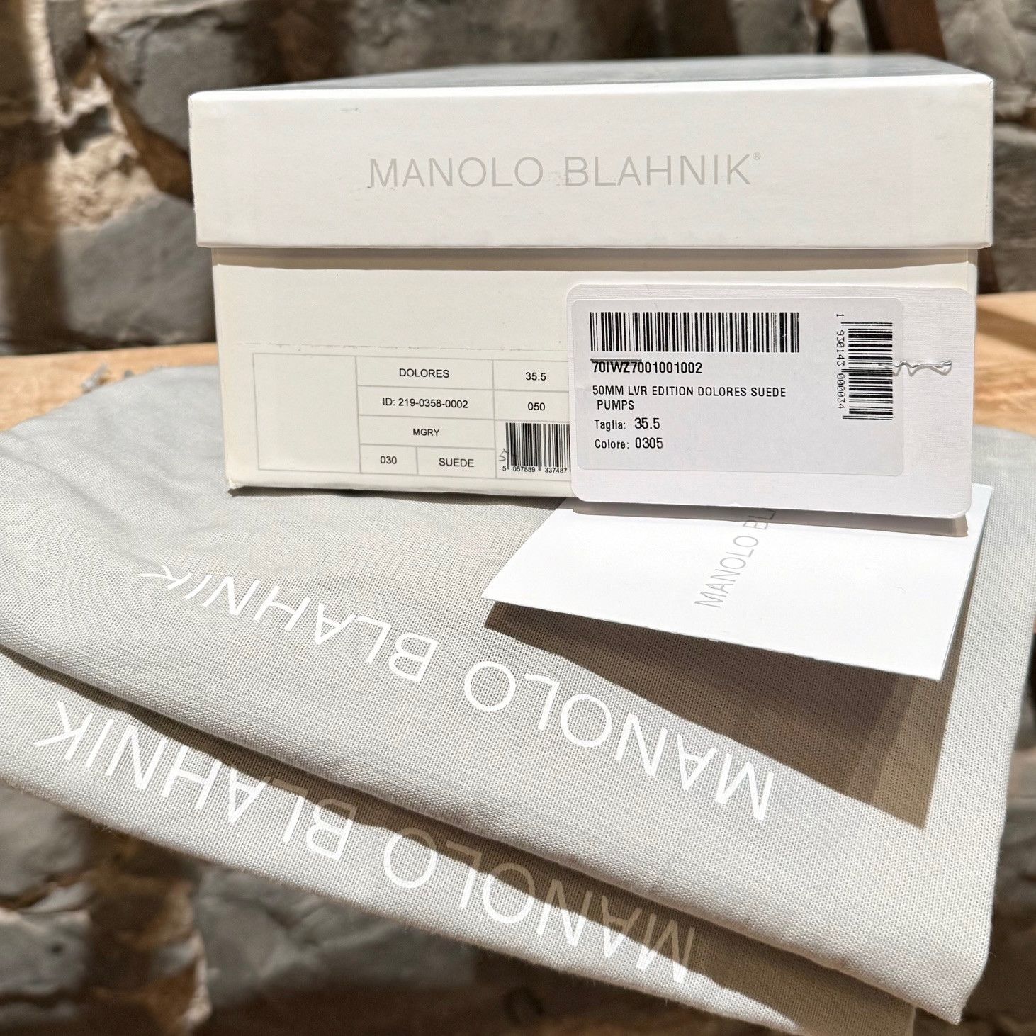 Manolo Blahnik Manolo Blahnik Grey Suede Dolores 50 Slingback Pumps Size US 5.5 / IT 35.5 - 13 Thumbnail