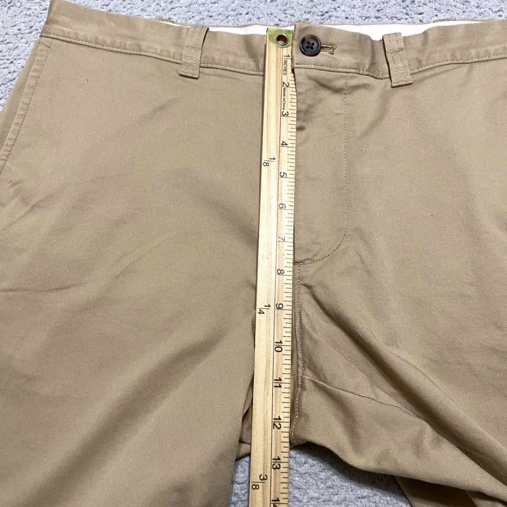 J.Crew J.CREW Mens Shorts Solid Beige Chino Flat Front Inseam 9" Casual Outdoor Size US 33 - 6 Thumbnail