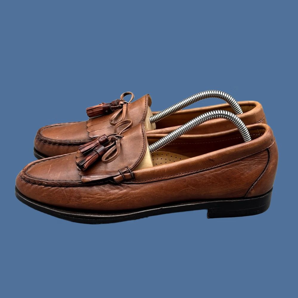 Footjoy Vintage FootJoy Tassel Loafers Mens Size 9 C Brown Leather Kiltie Slip On USA Mens Shoes Brown Leather Tassel Loafers USA FootJoy Slip On 9 C Vintage Size US 9 / EU 42 - 1 Thumbnail