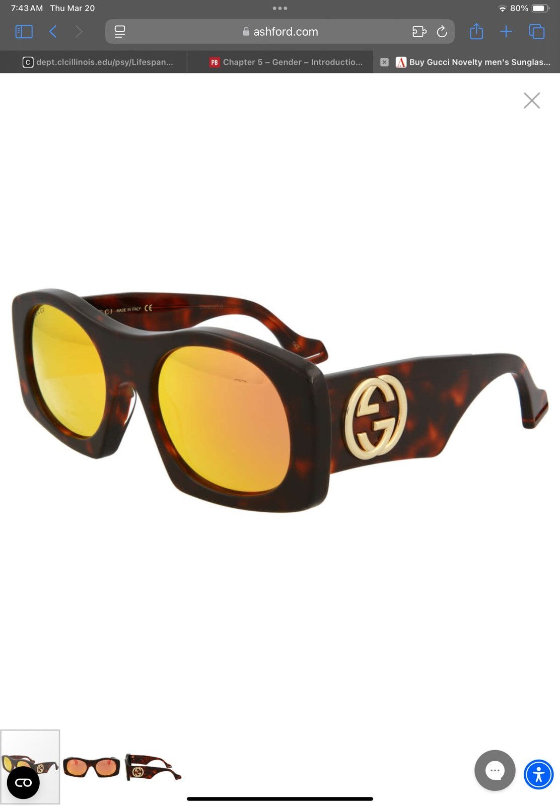 Gucci Oversized fun chunky Gucci sunglasses Size ONE SIZE - 5 Thumbnail