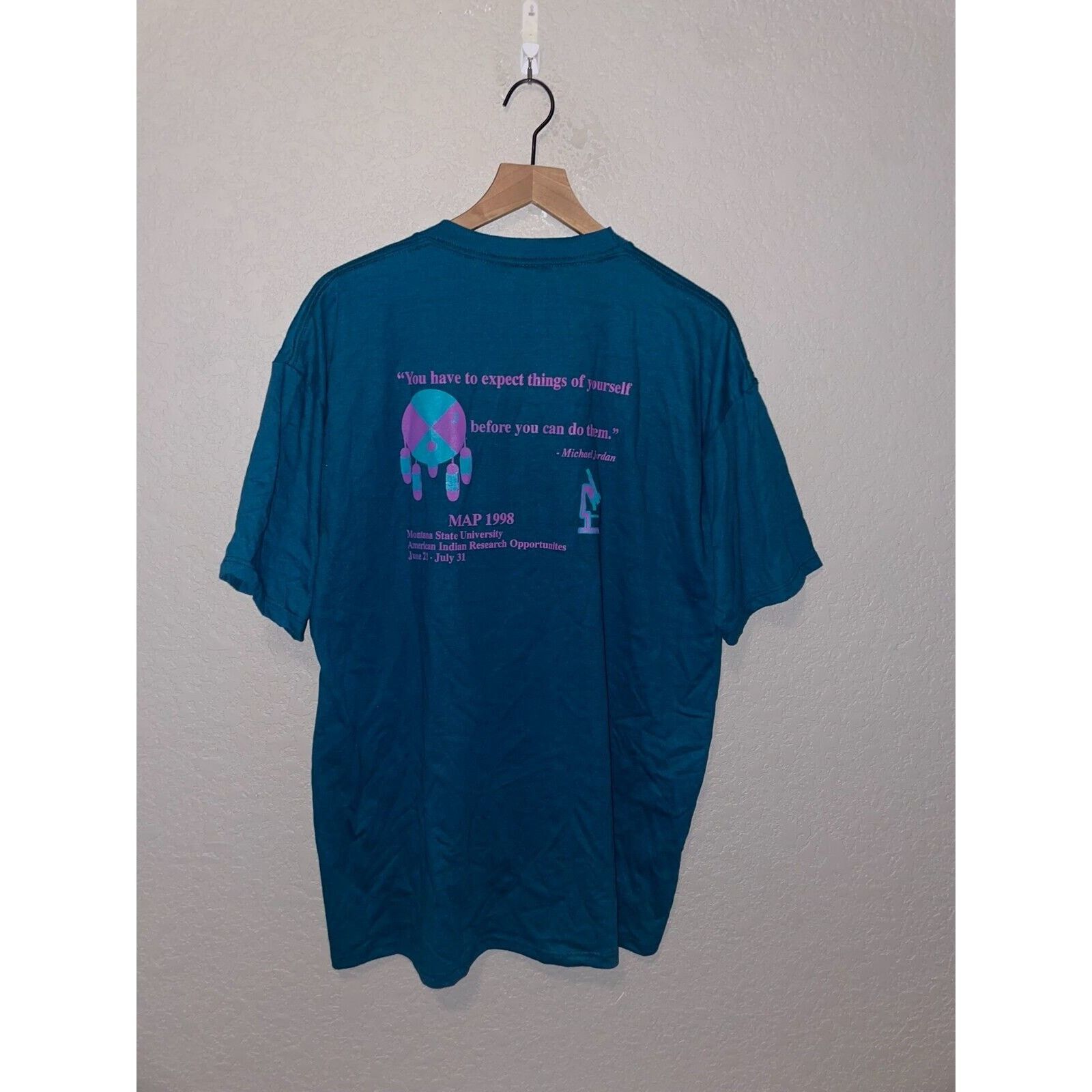 Jerzees Vintage Montate State Shirt MAP Expect Things Green Tee VTG Size US XL / EU 56 / 4 - 6 Thumbnail