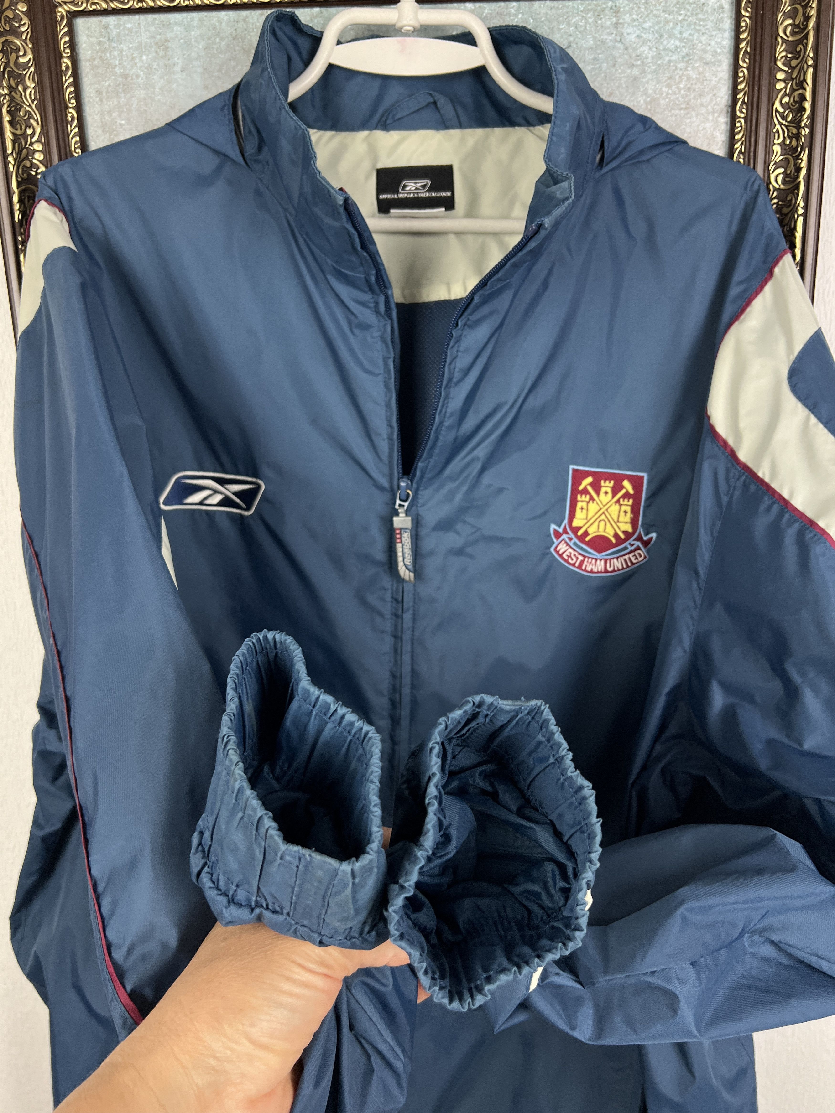 Reebok West Ham United Football Jacket Soccer Track Top Windbreaker Size US XL / EU 56 / 4 - 7 Thumbnail