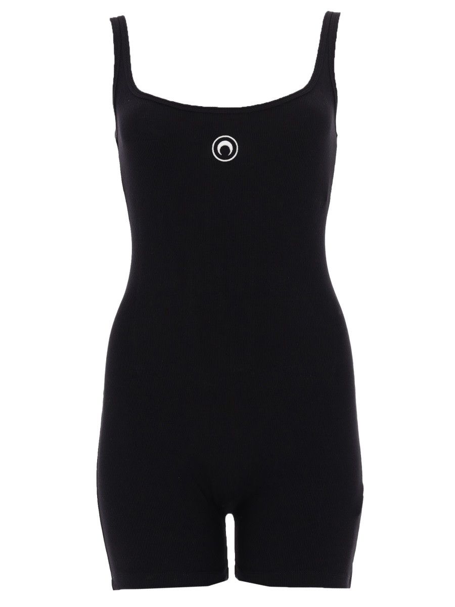 Marine Serre MARINE SERRE SHORT JUMPSUIT WITH LOGO - BLACK Size 28" / US 6 / IT 42 - 1 Thumbnail