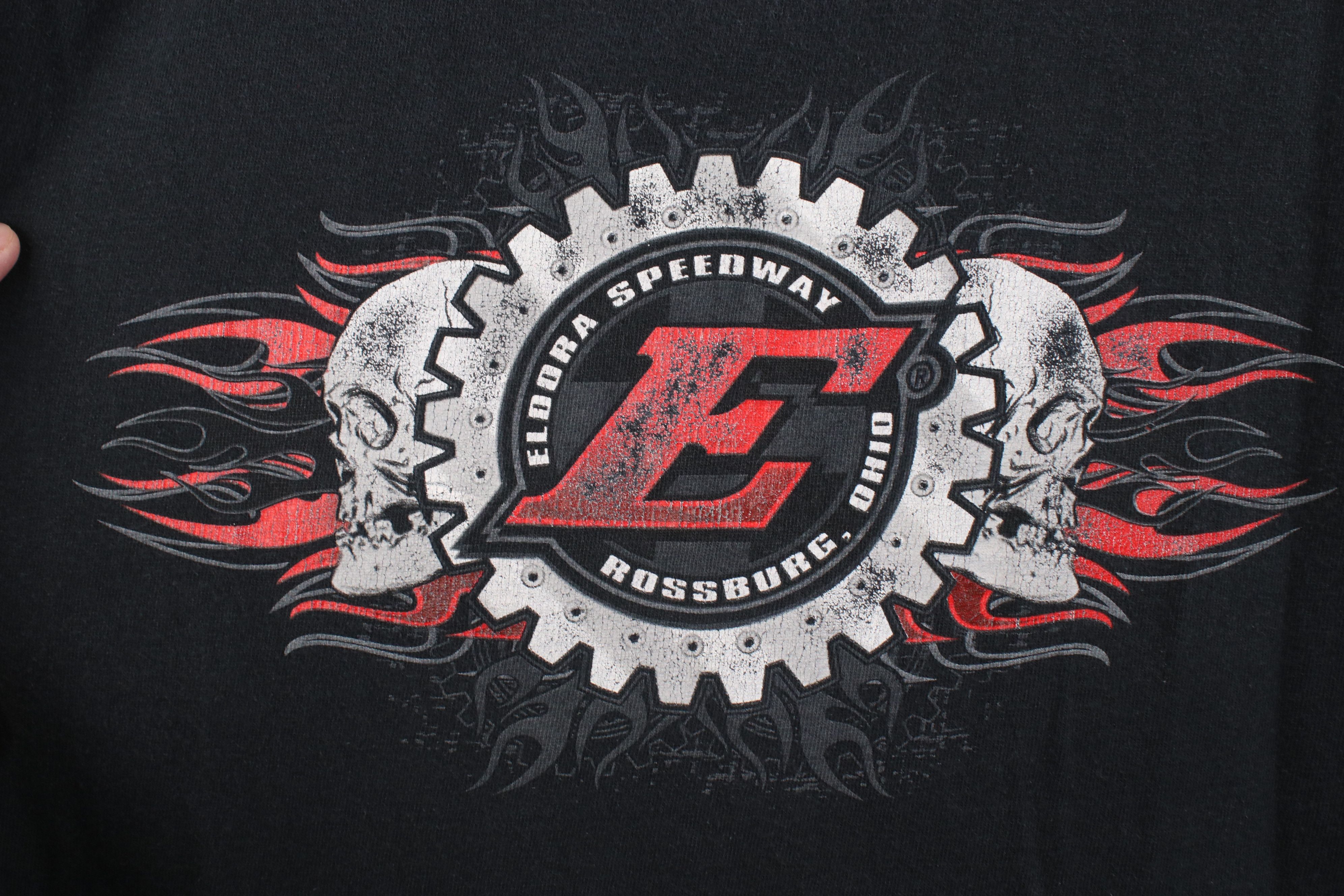 Vintage Vintage Y2K Eldora Speedway Fire Flames Tribal Skull T-Shirt Size US L / EU 52-54 / 3 - 4 Thumbnail