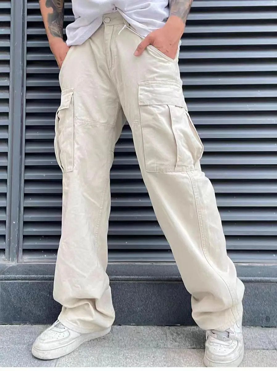 Japanese Brand × Jean Street Hip Hop Loose Solid Casual Pants Size US 30 / EU 46 - 2 Thumbnail