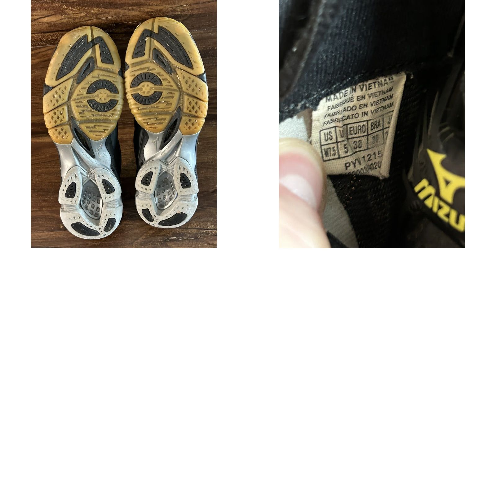 Mizuno Mizuno Wave Lightning Sneaker Womens sz 7.5 Black Yellow Silver Athletic Size US 8 / IT 38 - 8 Thumbnail