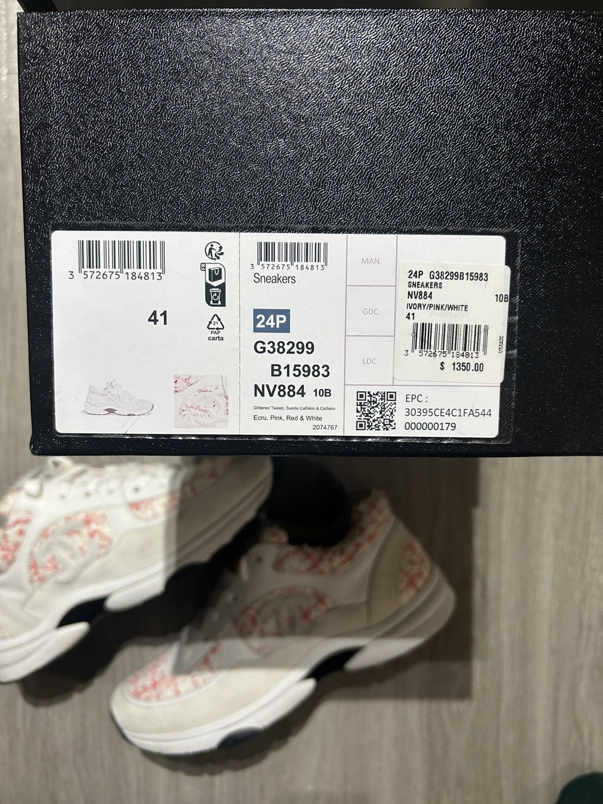 Chanel Chanel trainer CC logo low knit ecru pink white Size US 8 / EU 41 - 8 Thumbnail