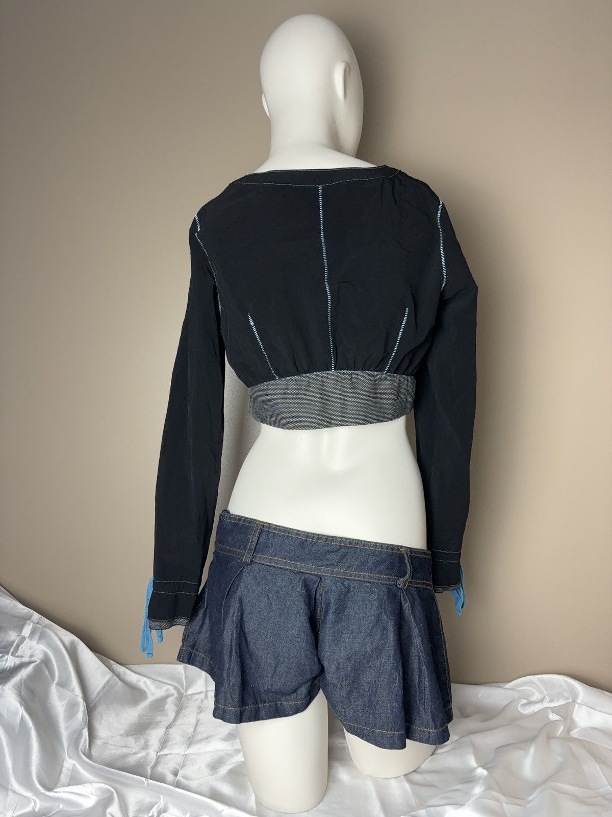 Vintage French cropped asymmetric vintage jacket coquette style Size S / US 4 / IT 40 - 2 Thumbnail