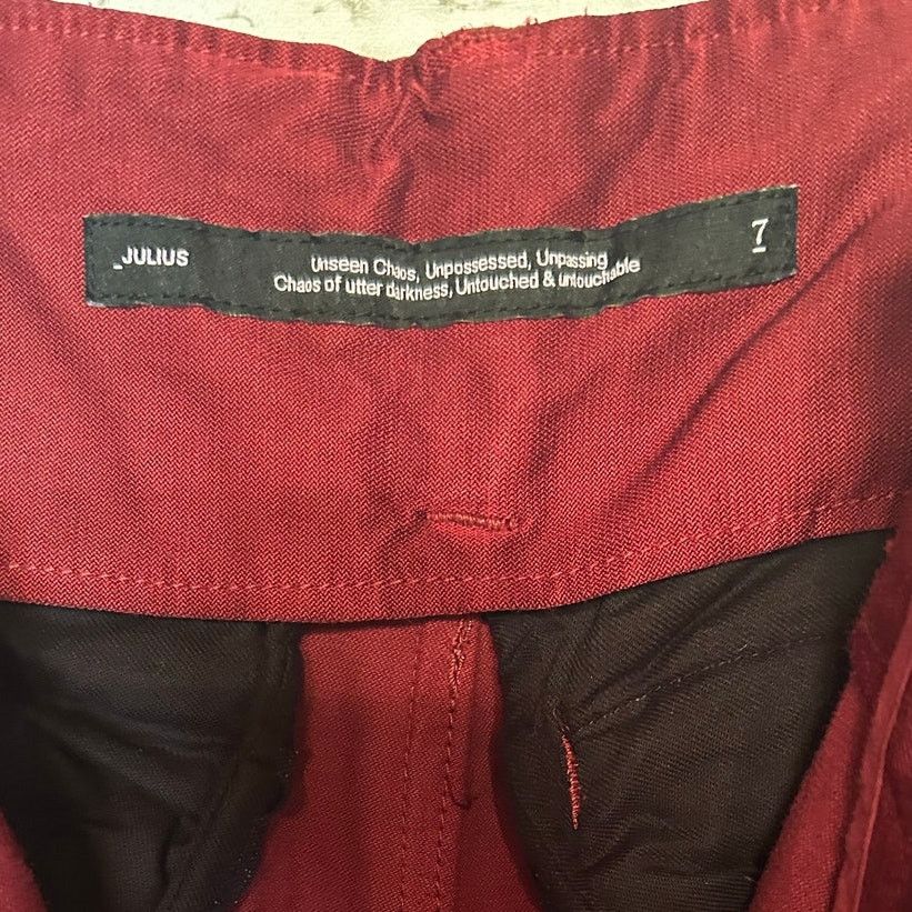 Julius FW23 Elytra Red Gasmask Cargo Pants size 1 Tatsuro Horikawa Size US 34 / EU 50 - 2 Thumbnail