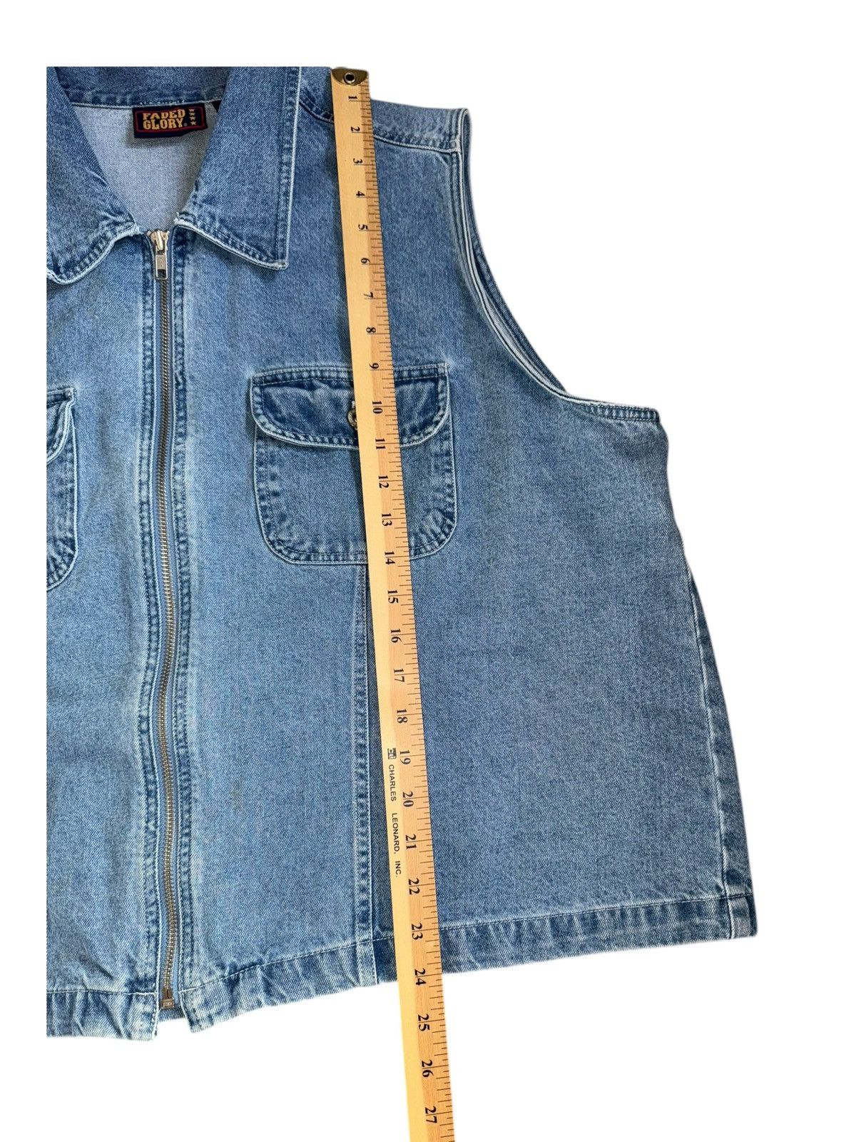 Faded Glory × Vintage VTG 90s Denim full zip vest Denim by Faded Glory size 22 Size XXL / US 16-18 / IT 52-54 - 8 Thumbnail