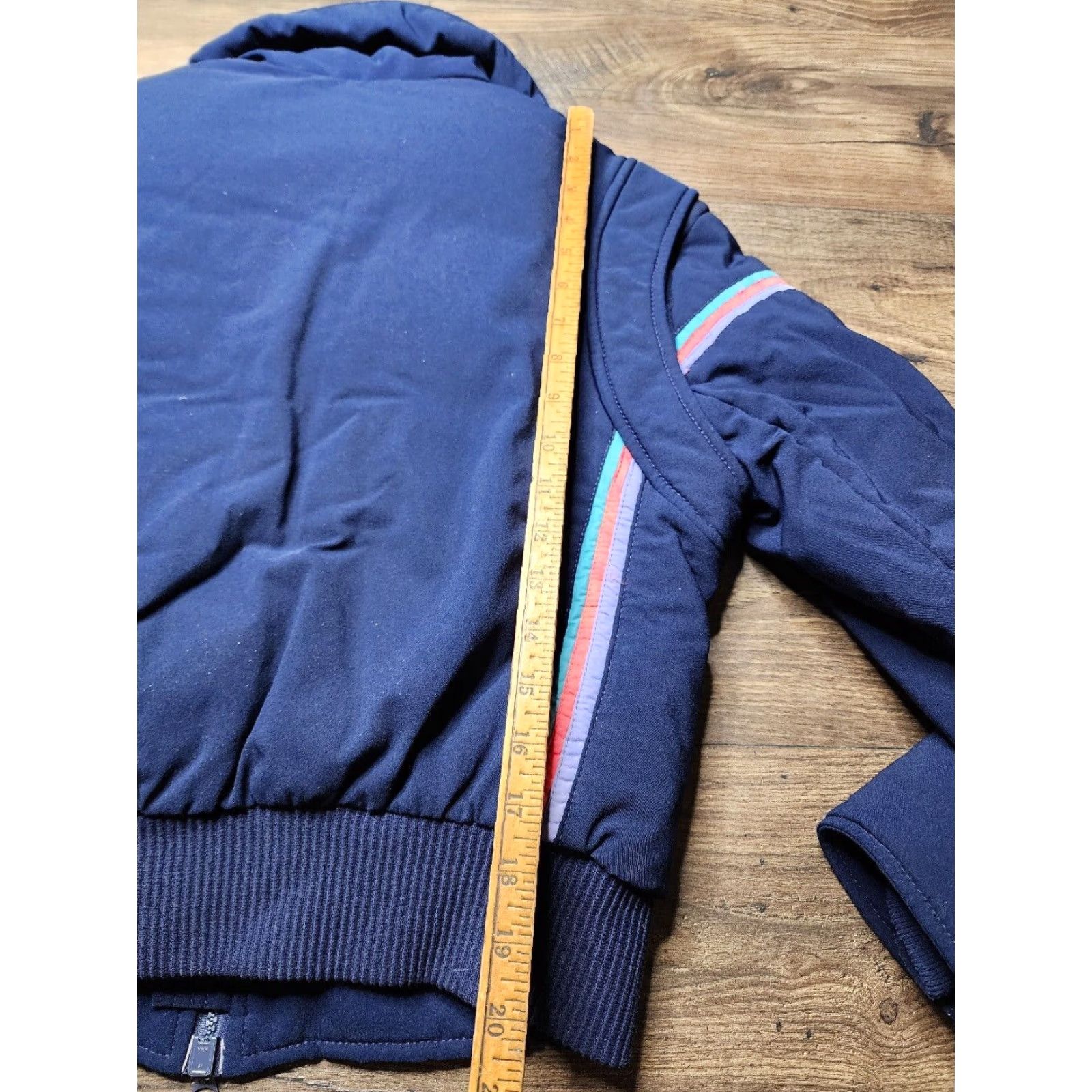 Rainbow VINTAGE Slalom 80s Goose Down Ski Jacket Size 12 Blue Rainbow Stripe Teens Size XL / US 12-14 / IT 48-50 - 5 Thumbnail