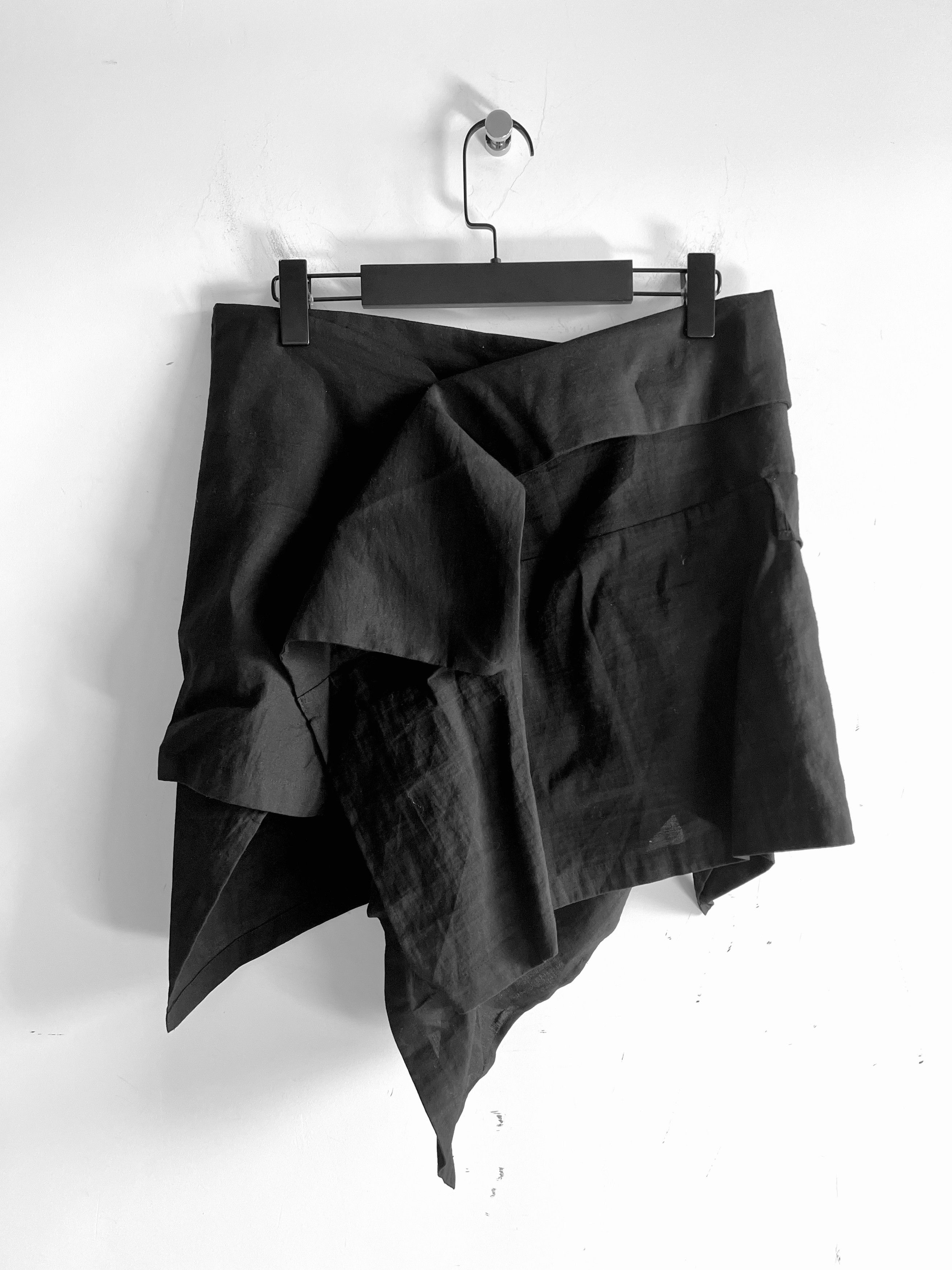 Yohji Yamamoto Yohji Yamamoto - JAPANESE PAPER TWILL WRAP MINI SKIRT Size 31" - 9 Thumbnail