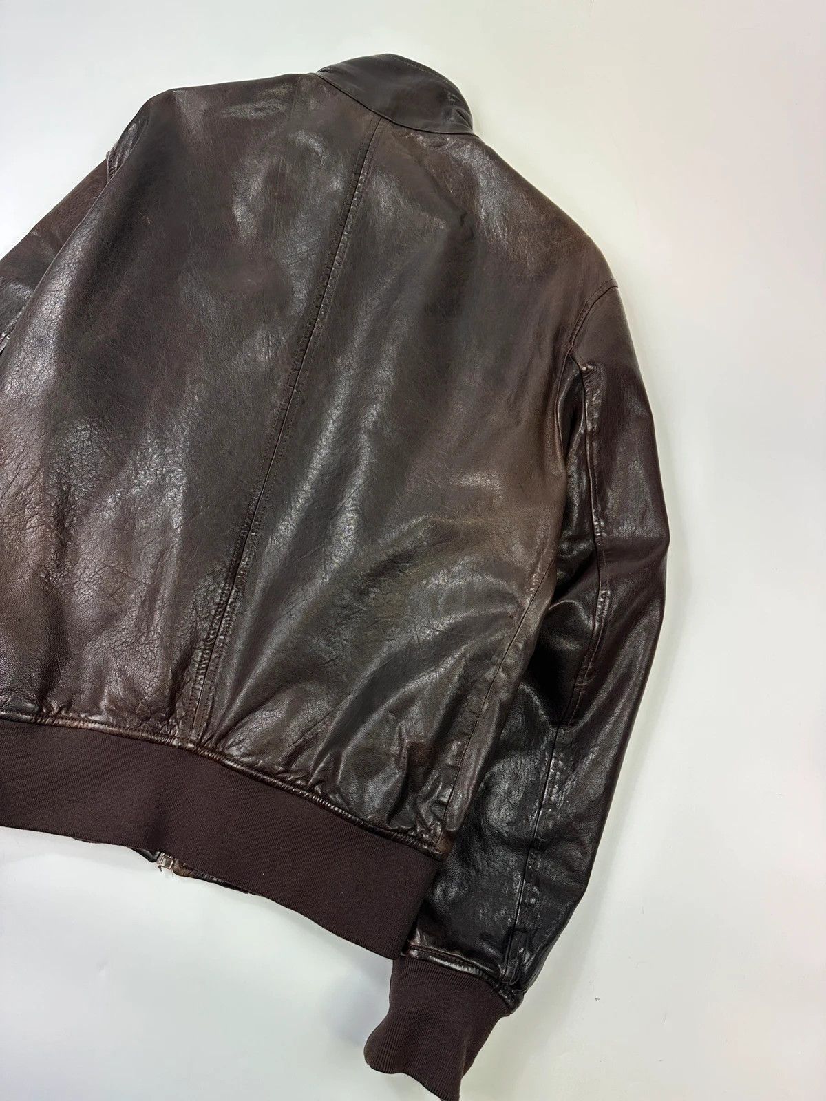 Dolce & Gabbana Dolce & Gabbana 00’s Patinated Brown Leather Jacket Size US L / EU 52-54 / 3 - 9 Thumbnail