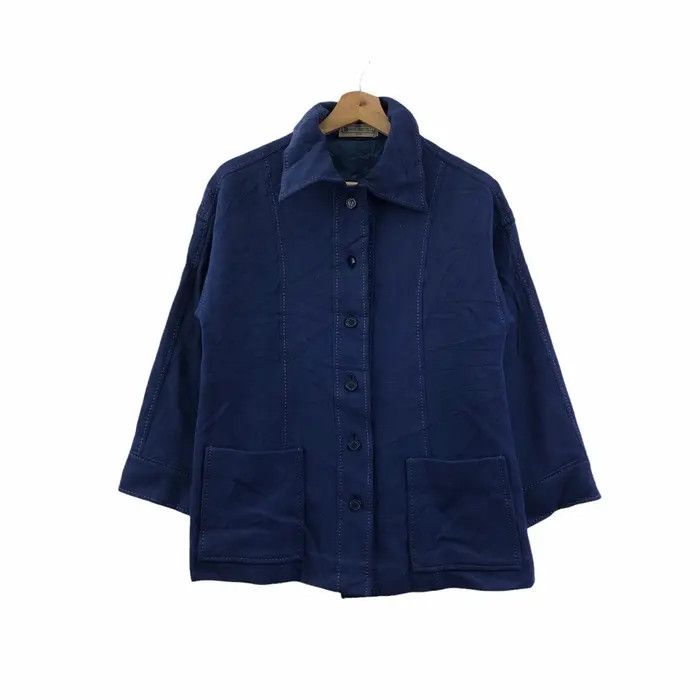 Vintage Vtg 90’ MISS PIATTELLI ROMA Blue Indigo Natural Dye Jacket Size M / US 6-8 / IT 42-44 - 1 Thumbnail