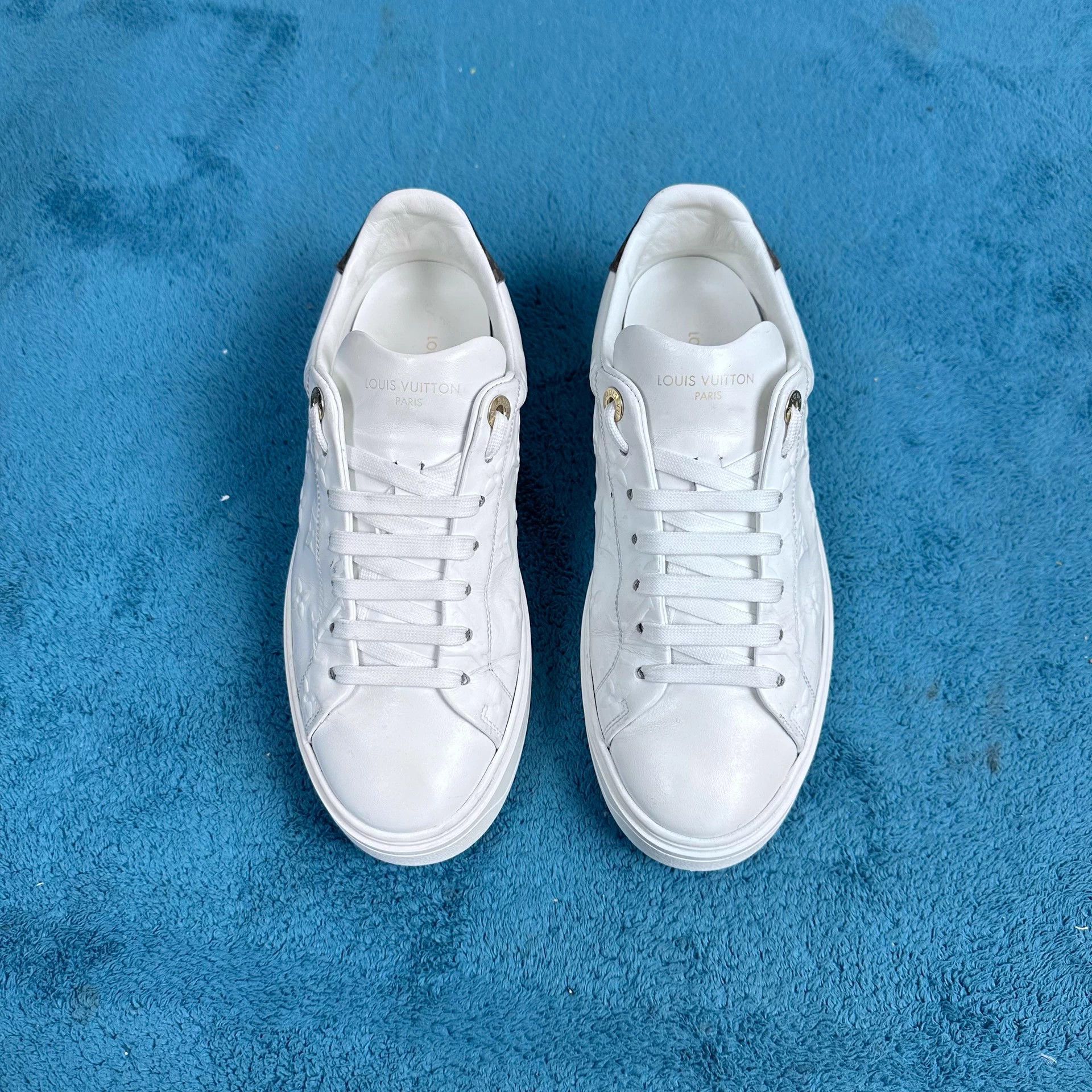 Louis Vuitton LV Time Out Low-Top Sneakers White Size US 6.5 / IT 36.5 - 1 Thumbnail