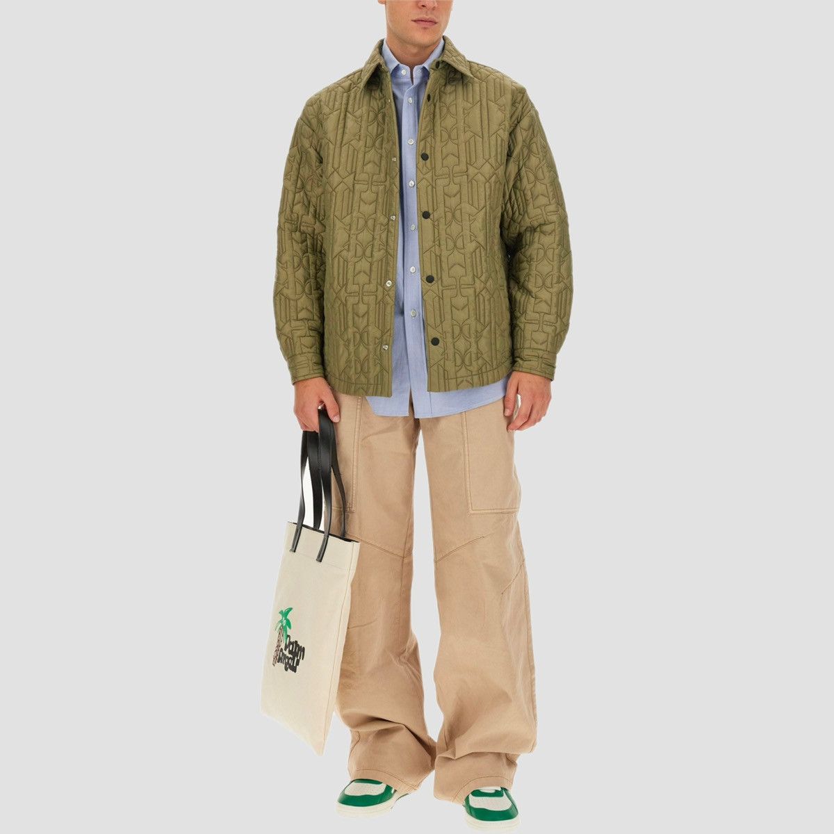 Palm Angels Palm Angels Monogram Quilted Shirt Jacket Size US S / EU 44-46 / 1 - 6 Thumbnail
