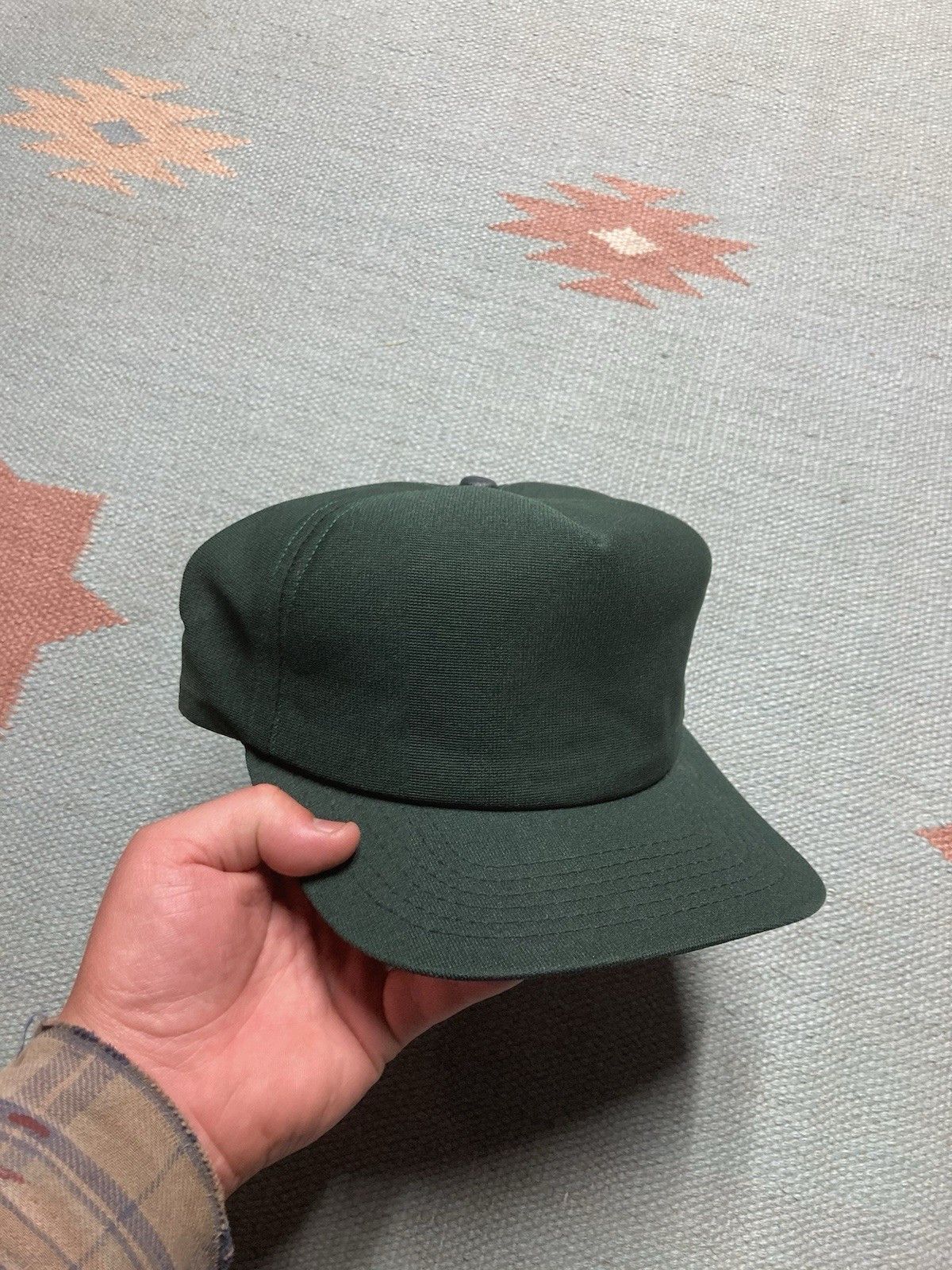 Vintage 80s SnapBack hat new era blank forest green made USA dupont Size ONE SIZE - 1 Thumbnail
