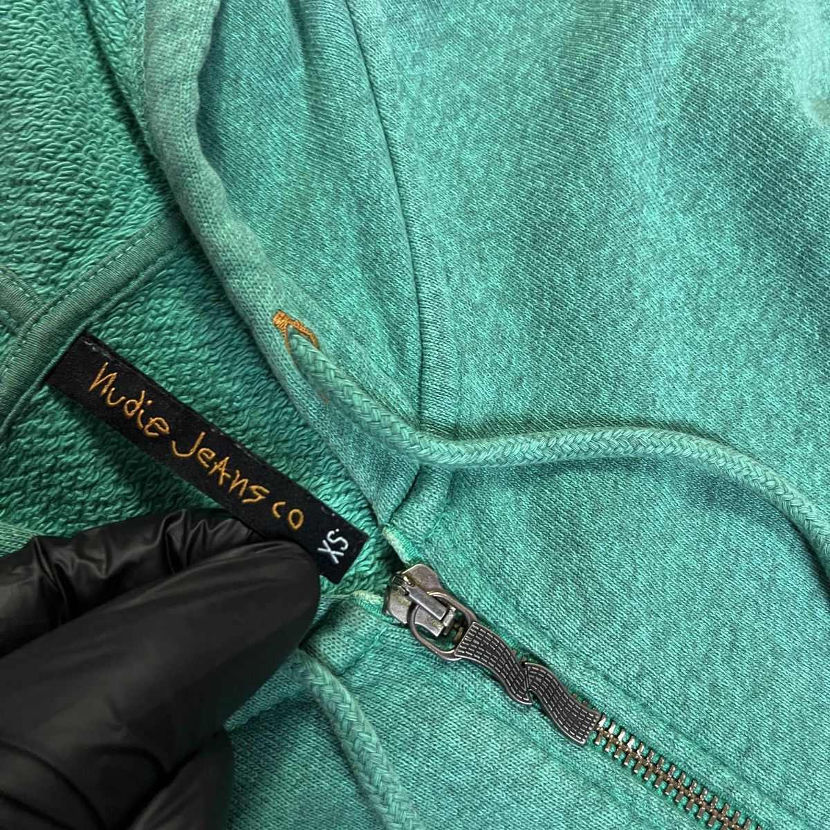 Nudie Jeans 2000s Nudie Jeans Co - Vintage Wash Green Zip Hoodie Basic Size US S / EU 44-46 / 1 - 4 Thumbnail