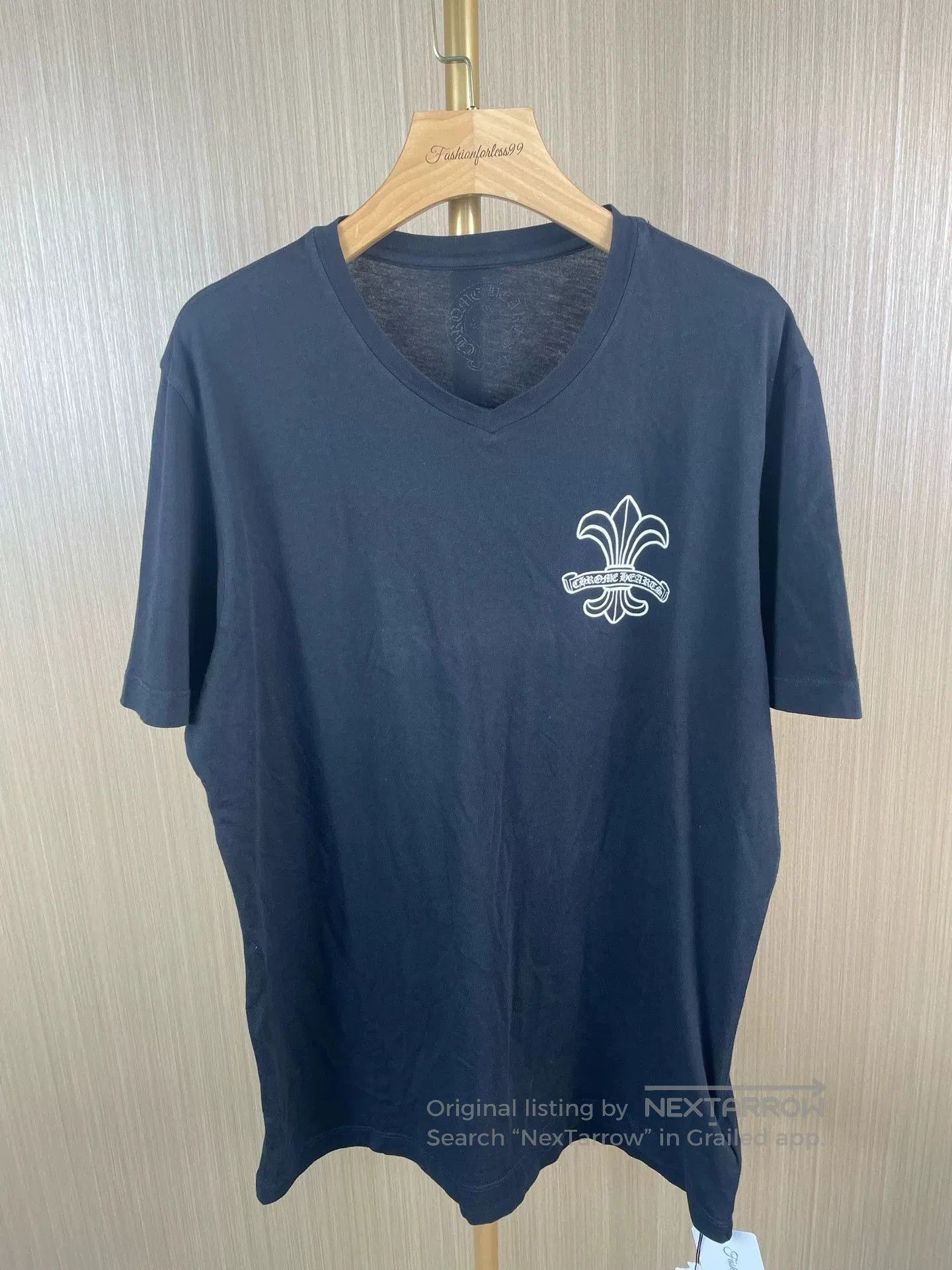 Chrome Hearts Chrome Hearts Black V-Neck Short Sleeve Tee. Size US L / EU 52-54 / 3 - 1 Thumbnail