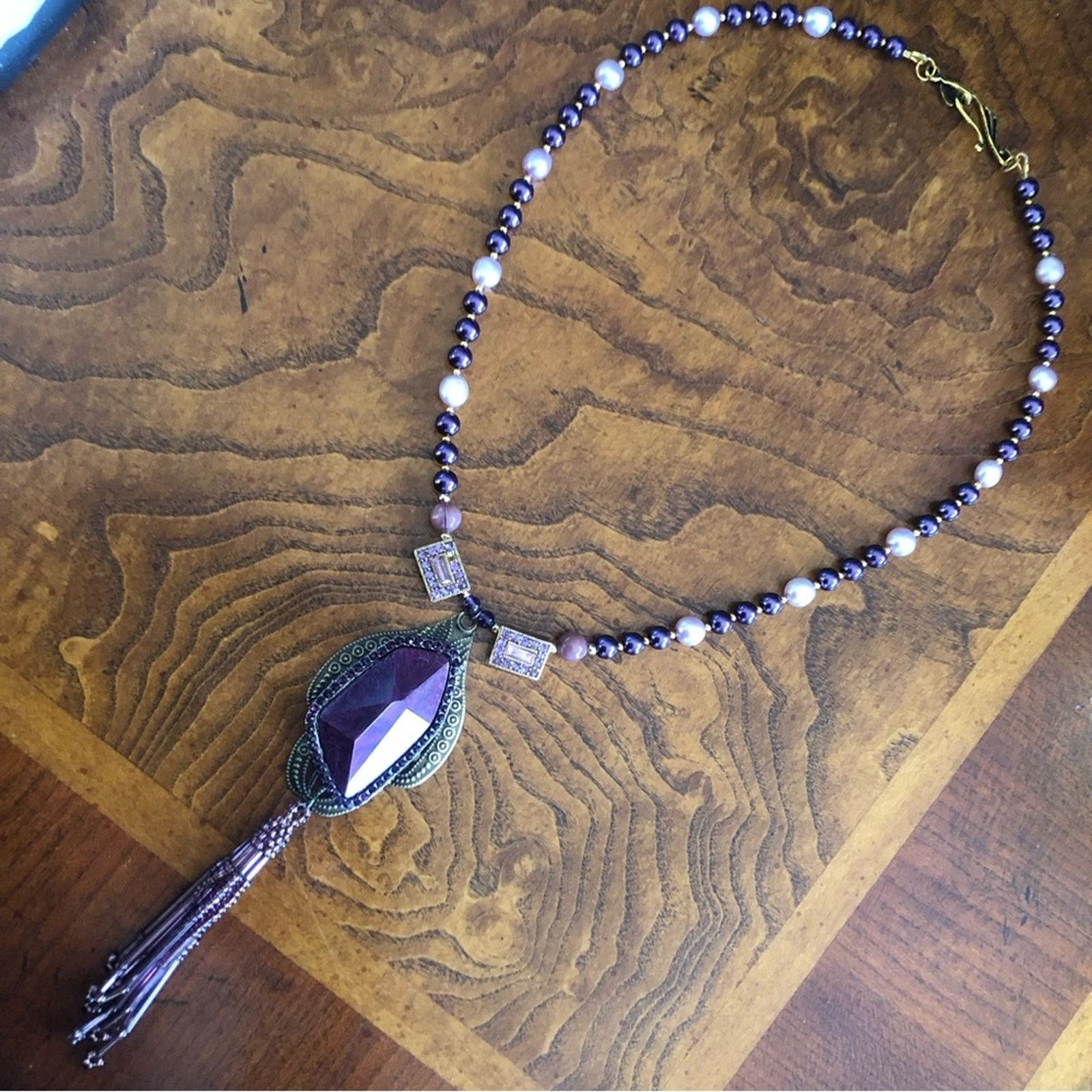 Handmade Handcrafted repurpose lilac freshwater purple Pearl necklace Size ONE SIZE - 8 Thumbnail