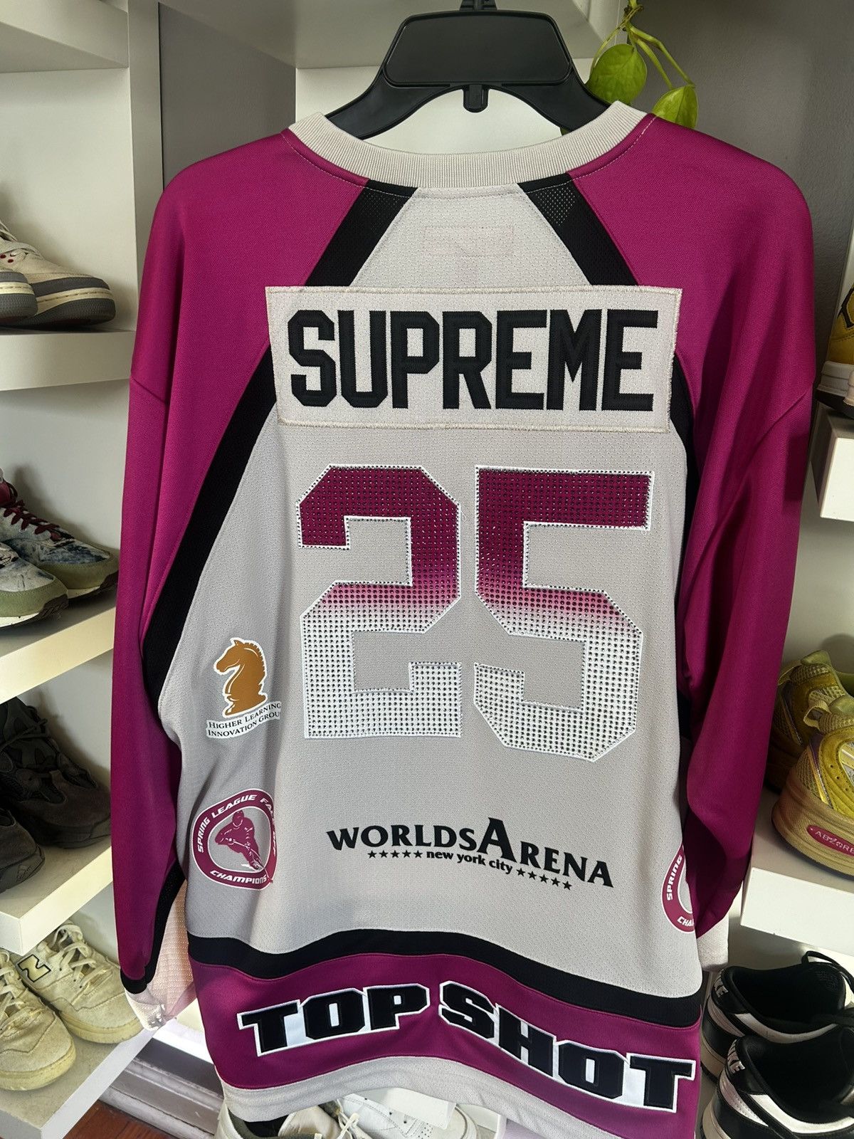 Supreme Supreme Rhinestone Hockey Jersey Pink Size M Size US M / EU 48-50 / 2 - 4 Thumbnail