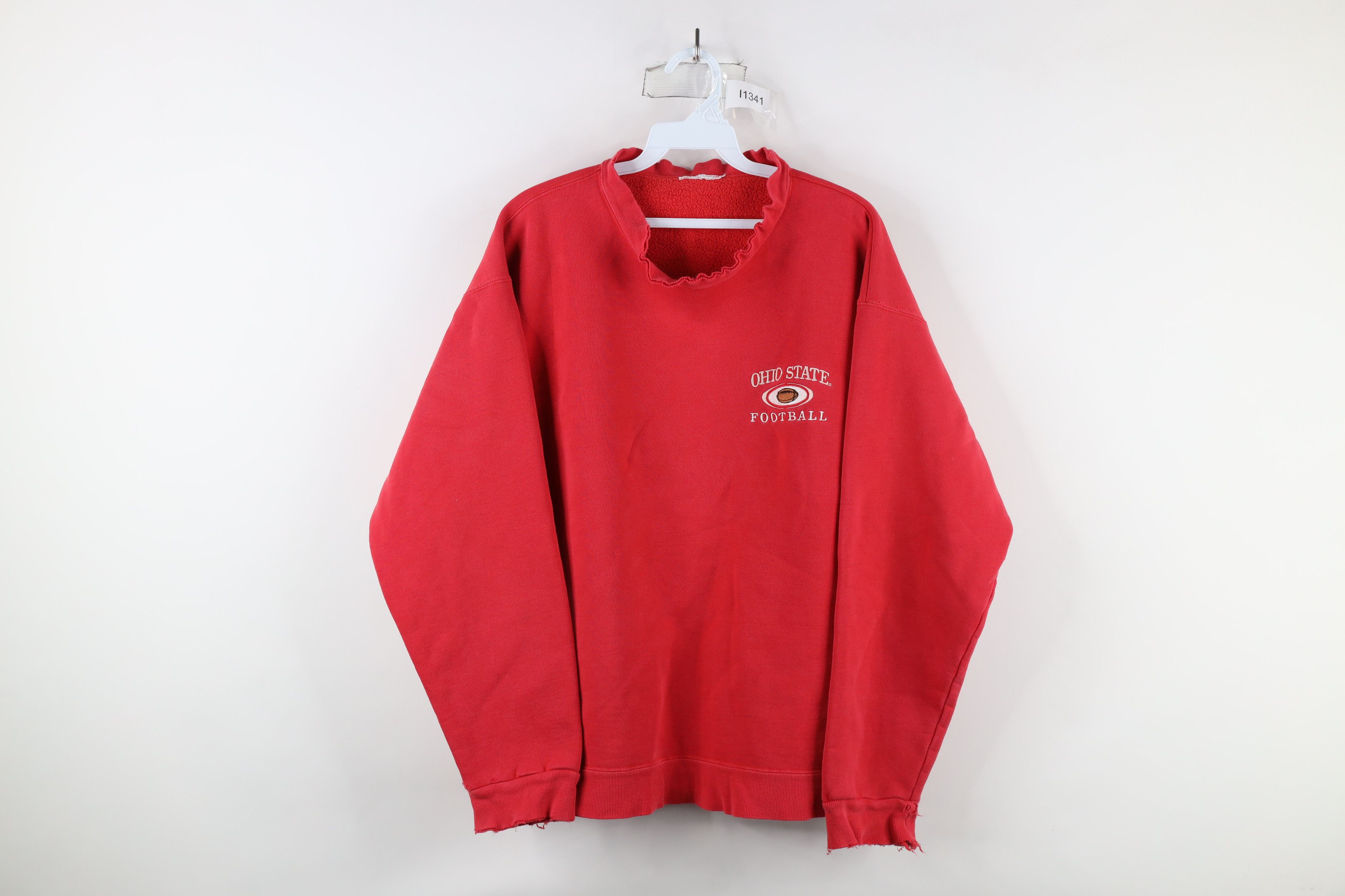 Vintage Vintage 90s Ohio State University Football Sweatshirt Red Size US L / EU 52-54 / 3 - 1 Thumbnail