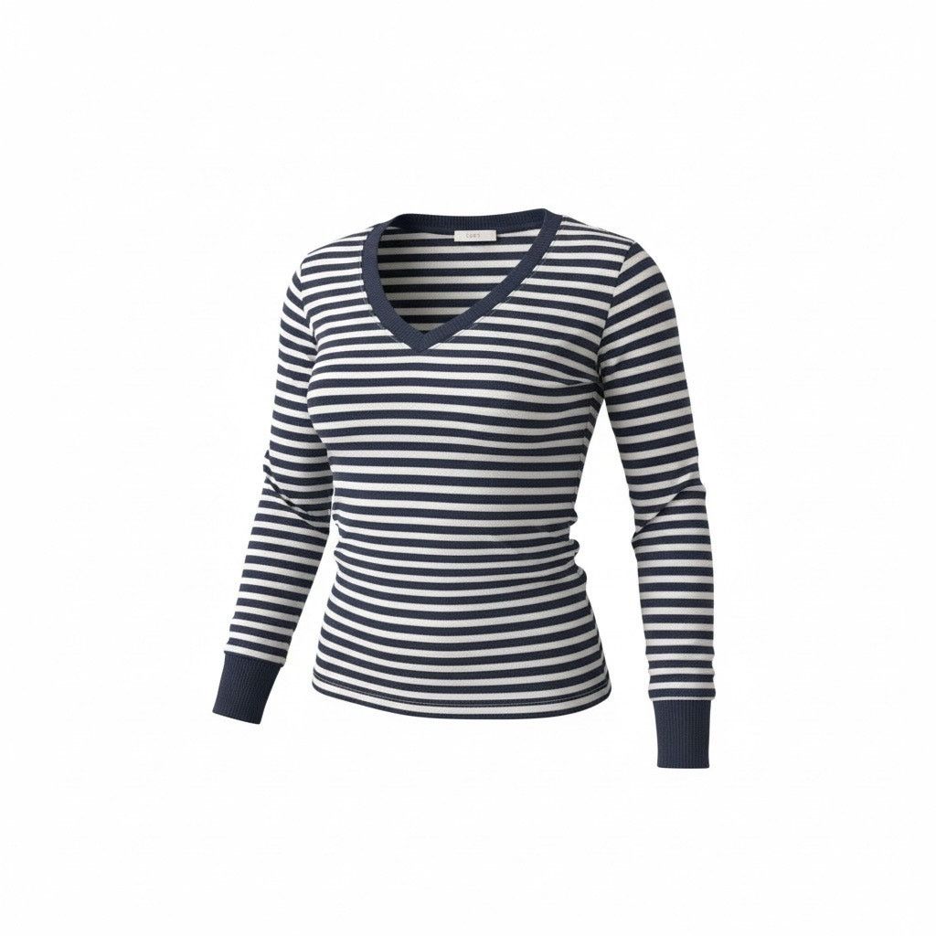 Loft LOFT Women’s XS Blue White V-Neck Sweater Long Sleeve Size XS / US 0-2 / IT 36-38 - 1 Thumbnail