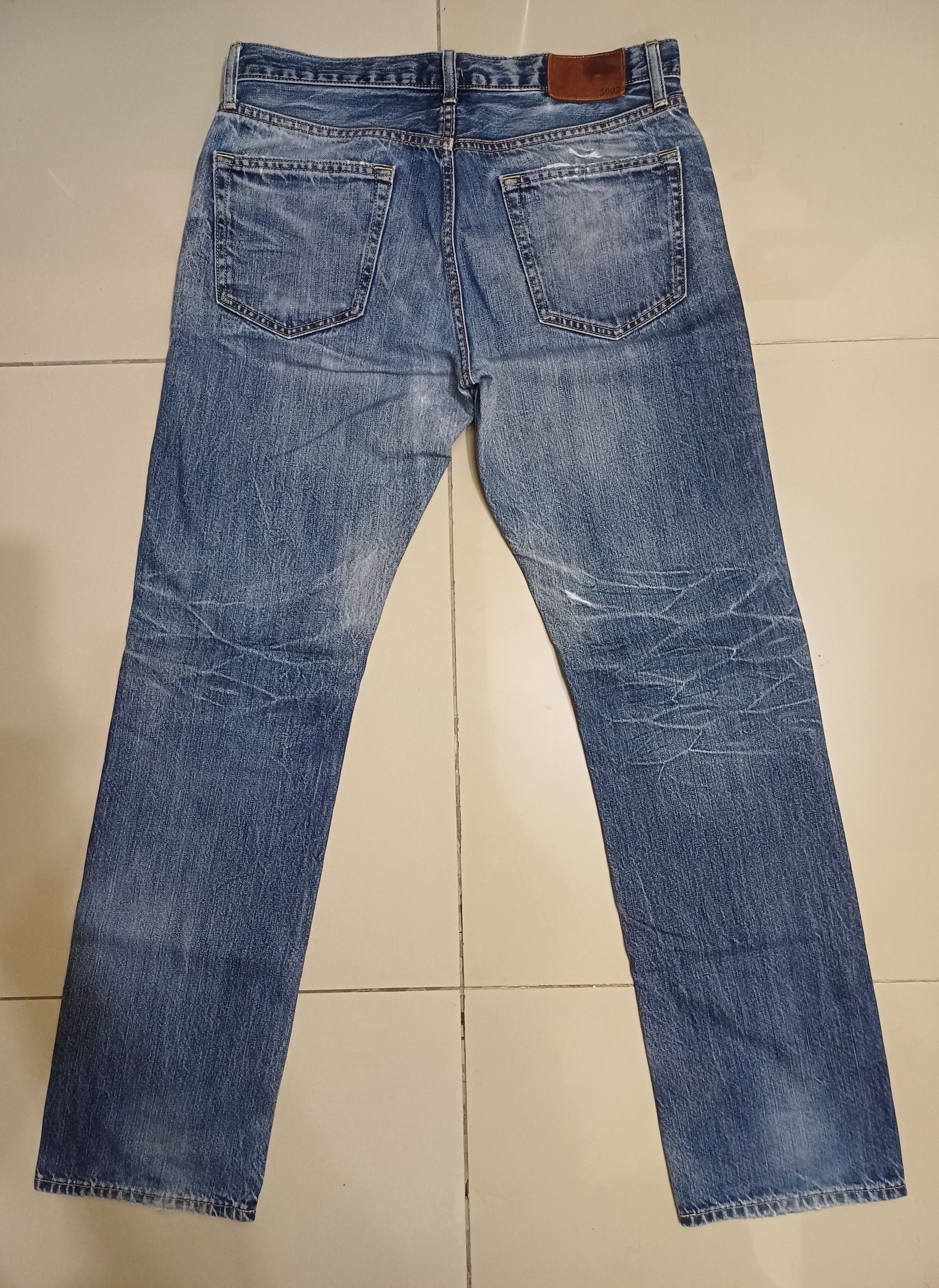 Japanese Brand × Uniqlo S002 Vintage Uniqlo Nice Faded Patina Distressed Jeans Size US 33 - 3 Thumbnail