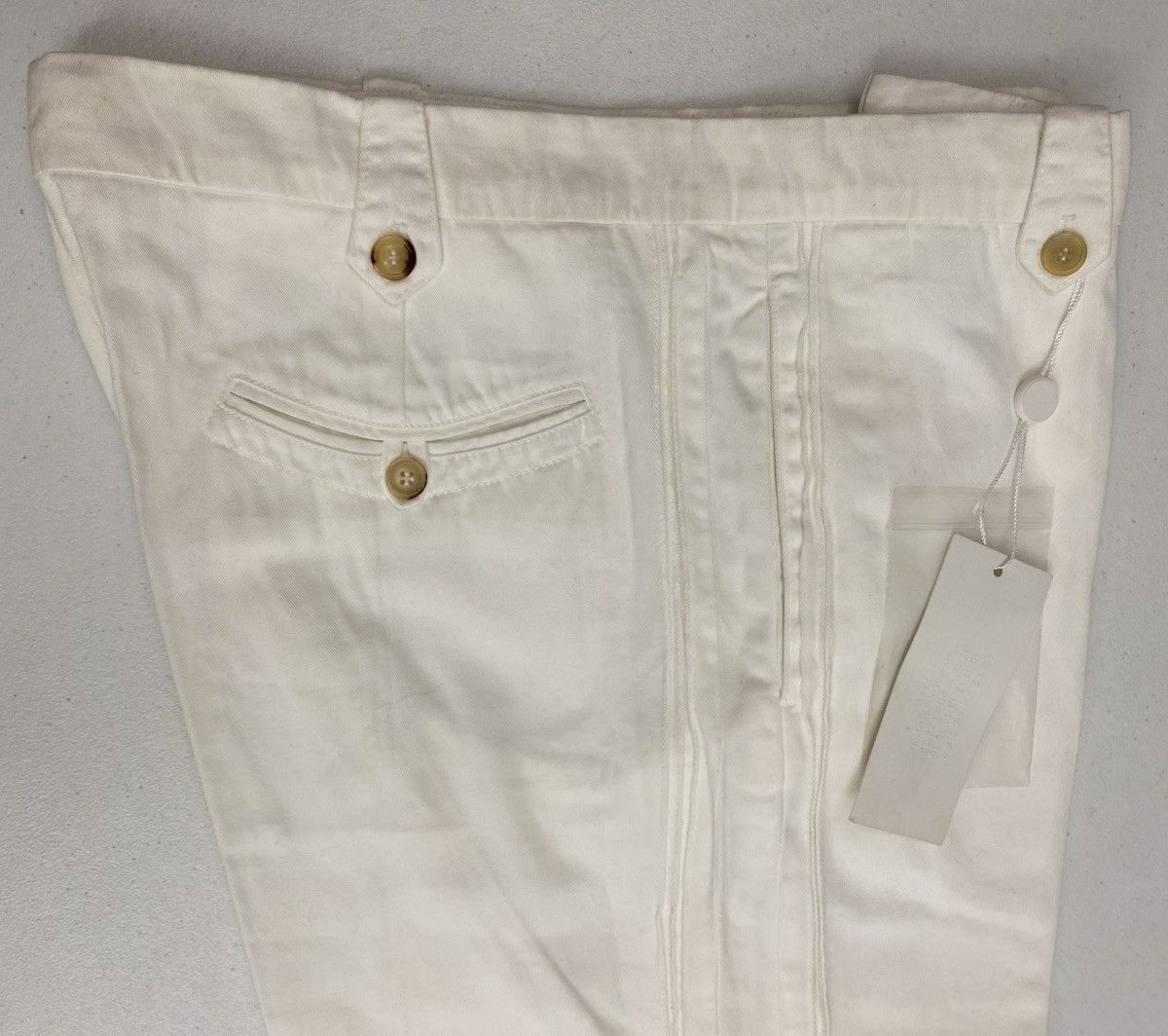 Maison Margiela Maison Margiela 🇮🇹 White Triple Pleated Seam Trouser 52 NEW Size US 36 / EU 52 - 17 Thumbnail