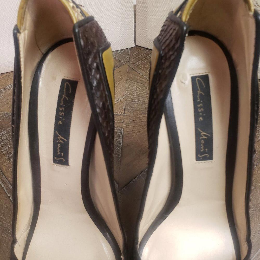 Designer Chrissie Morris Python Leather Pumps Size US 9.5 / IT 39.5 - 5 Thumbnail