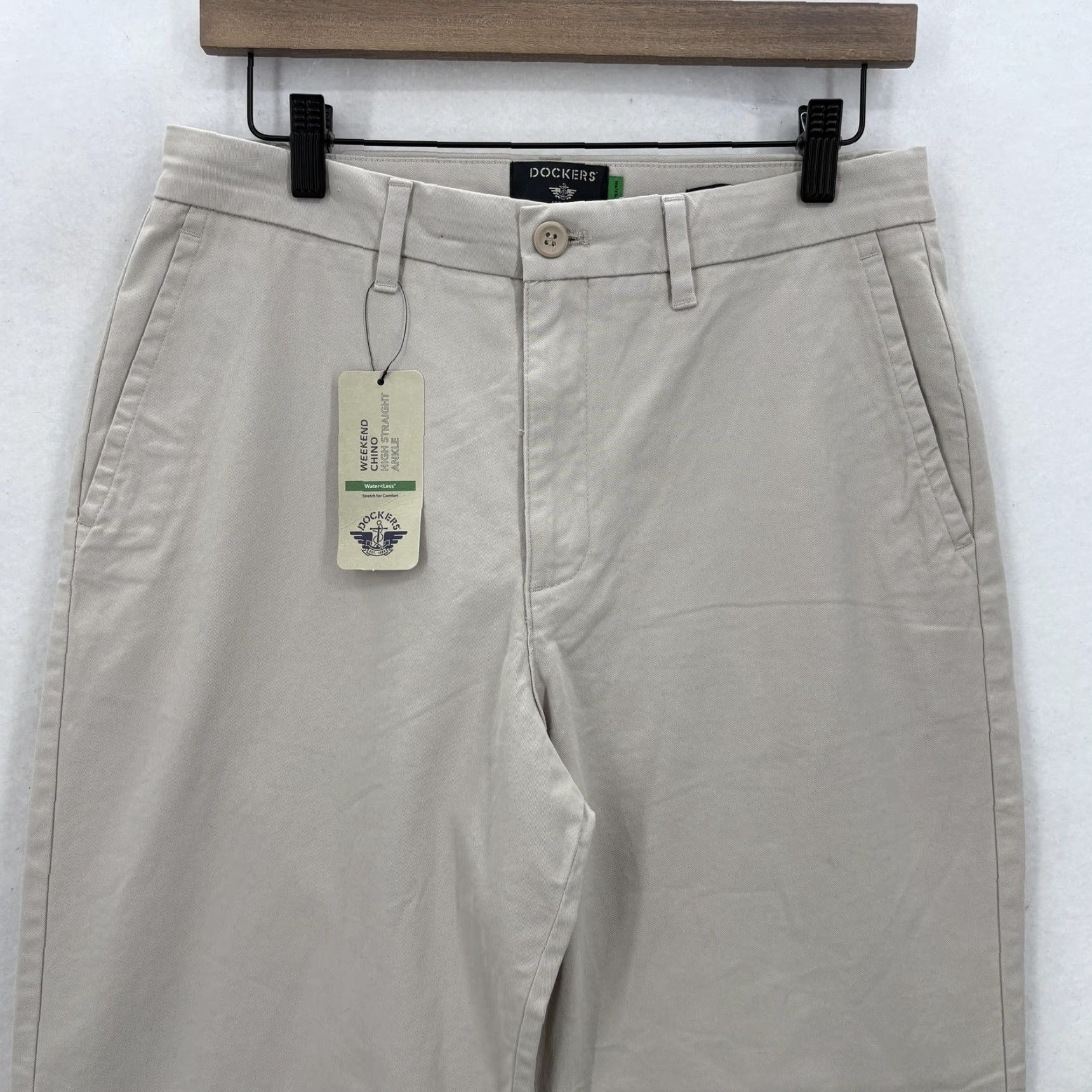 Dockers VINTAGE Dockers Pants Womens 30 Khaki Weekend Chino High Straight Ankle Stretch Workwear Size 30" / US 8 / IT 44 - 2 Thumbnail