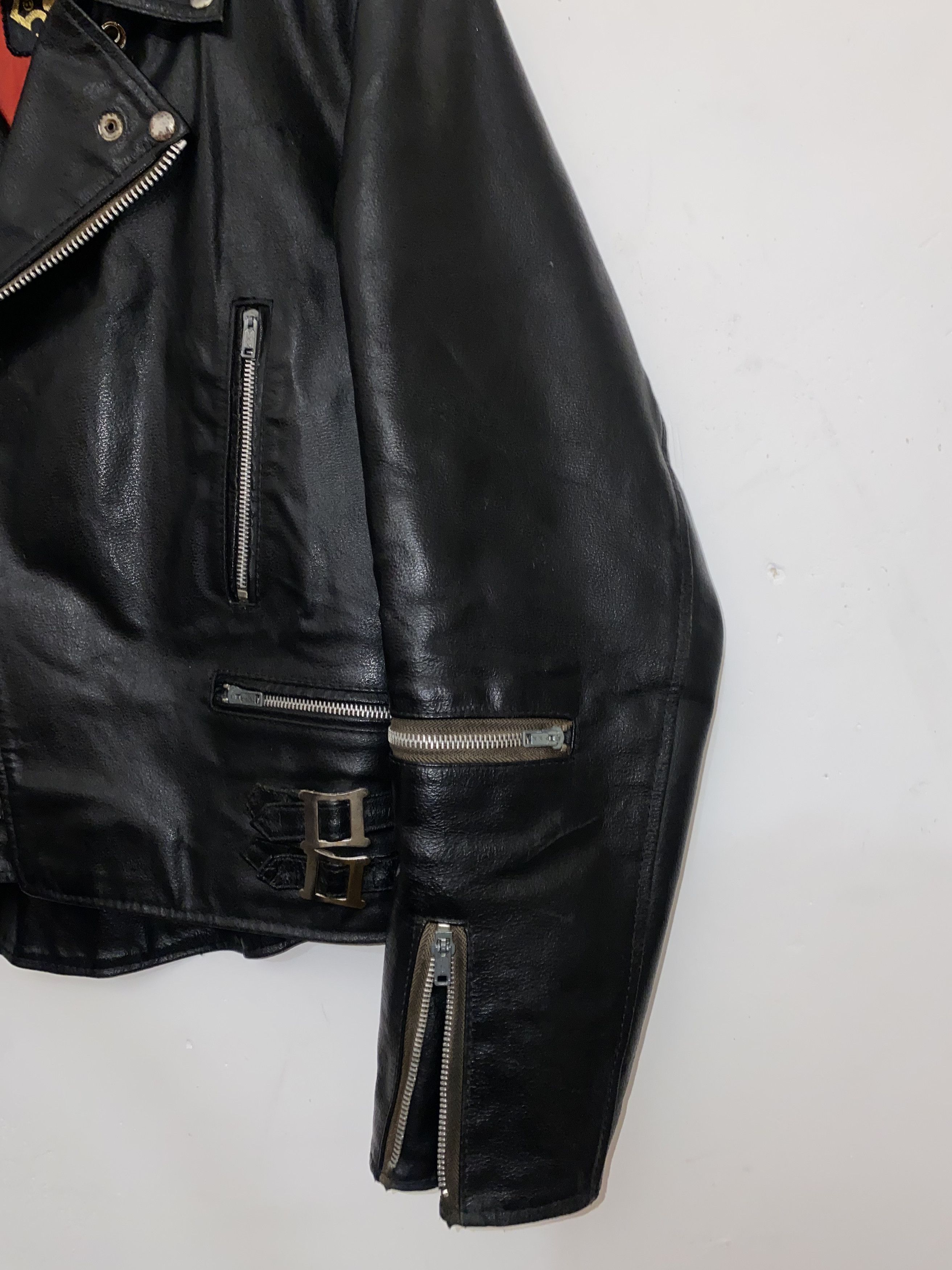 Vintage Ultra Rare! Vintage 80s True Punk Leather Biker Jacket Size US M / EU 48-50 / 2 - 5 Thumbnail