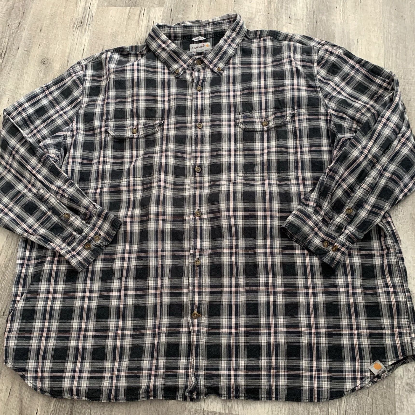Carhartt VINTAGE Carhartt Plaid Shirt Mens 4XL Long Sleeve Work Utility Pockets Woven Size US XXL / EU 58 / 5 - 7 Thumbnail