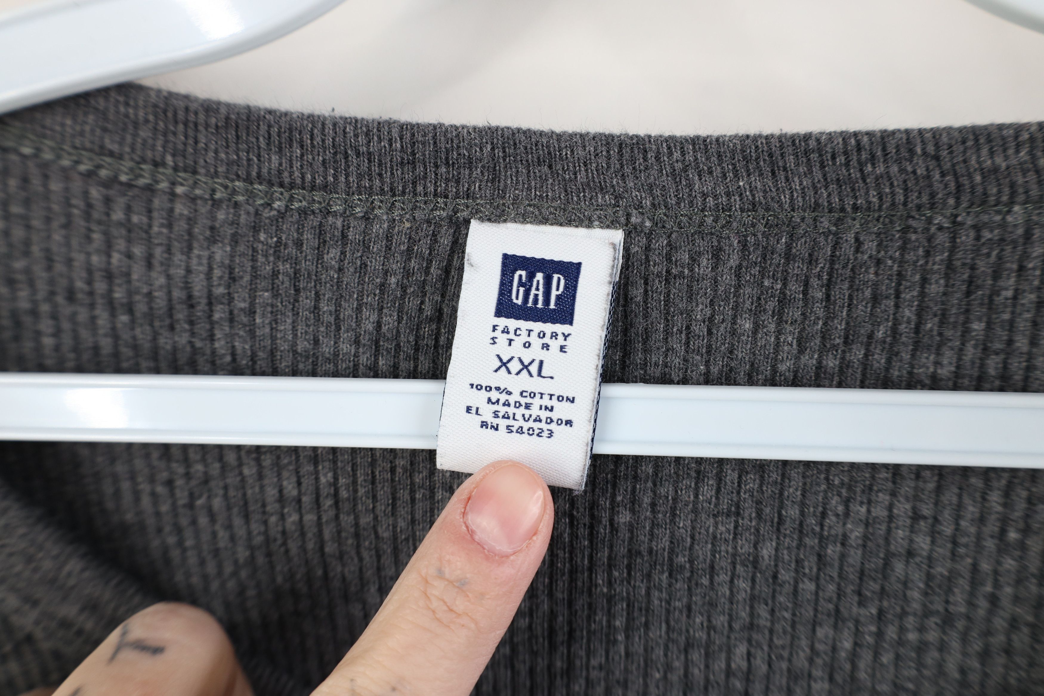 Gap Vintage 90s Y2K Gap Thermal Ribbed Knit Long Sleeve T-Shirt Size US XXL / EU 58 / 5 - 5 Thumbnail