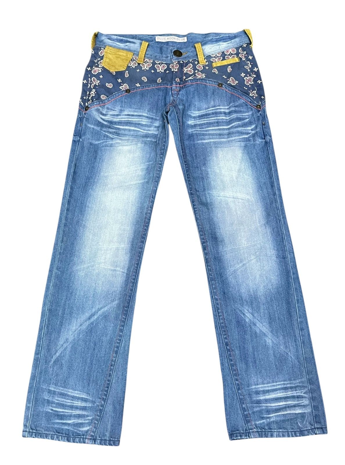 Vintage 🌜DOPE🔥90’s BMB BEACH BOARDING PASS Spell Out Paisley Jeans Size US 30 / EU 46 - 6 Thumbnail