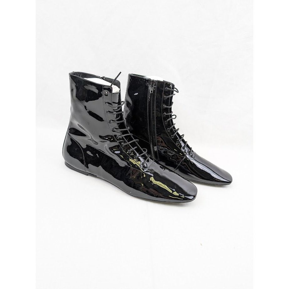 Saint Laurent Paris o1rshd1 Tadzio 05 High-Top Lace Boots in Nero Size US 12 / EU 45 - 16 Thumbnail