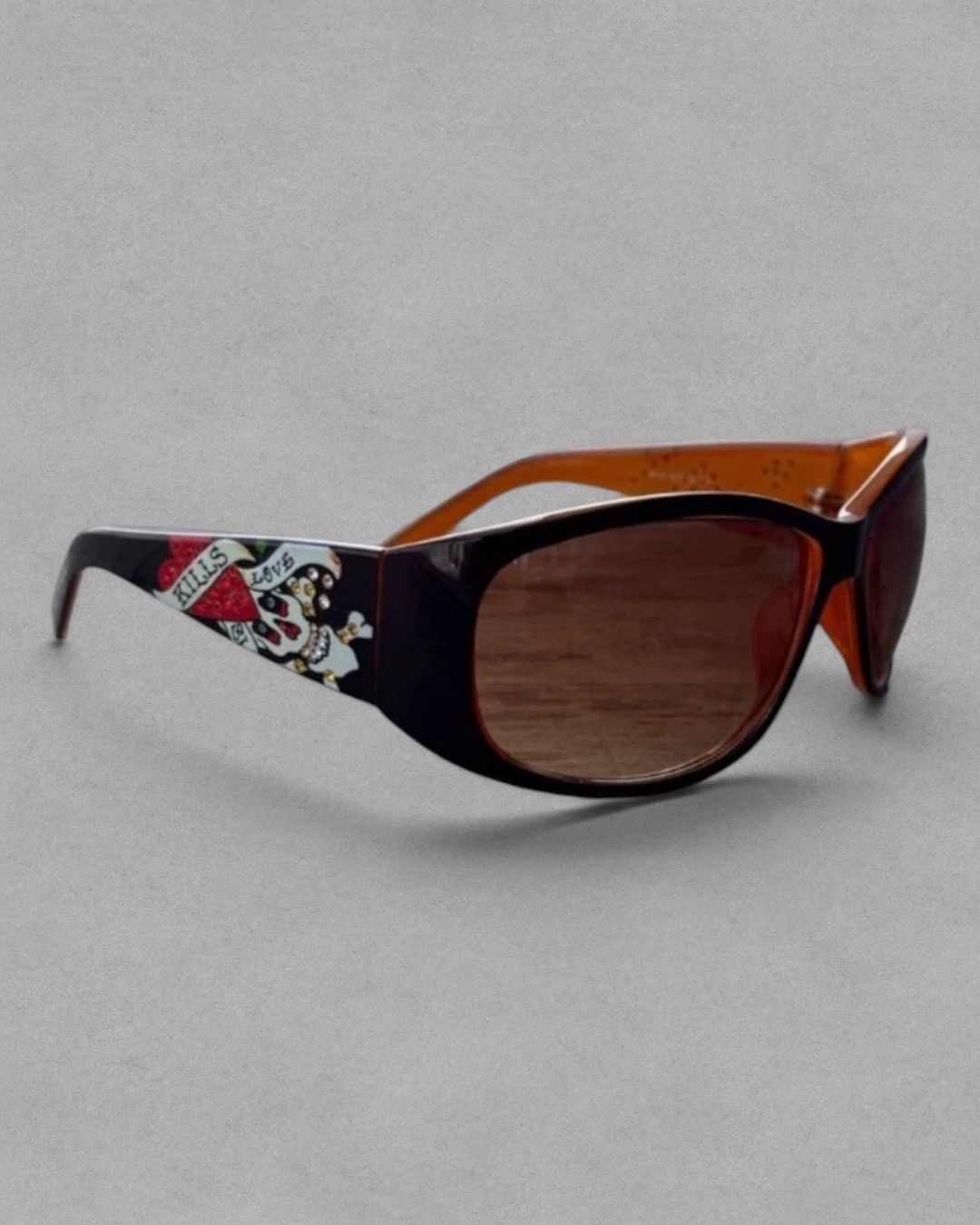 Ed Hardy Rare Y2K ED HARDY “LOVE KILLS” Beaded Skull Glasses Size ONE SIZE - 1 Thumbnail