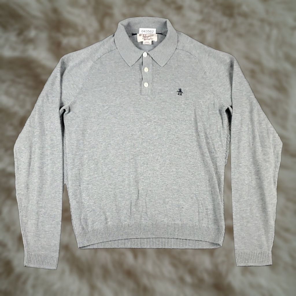 Original Penguin Mens Sweater Munsingwear Penguin Small Gray Collared Pullover Size US S / EU 44-46 / 1 - 1 Thumbnail