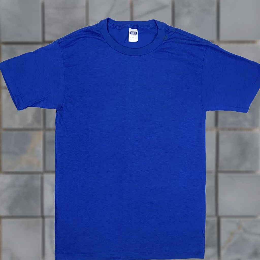 Vintage VINTAGE Ched BLANK T-Shirt SMALL/MEDIUM BLUE single stitch 80s PAPER THIN Mens Size US S / EU 44-46 / 1 - 1 Thumbnail