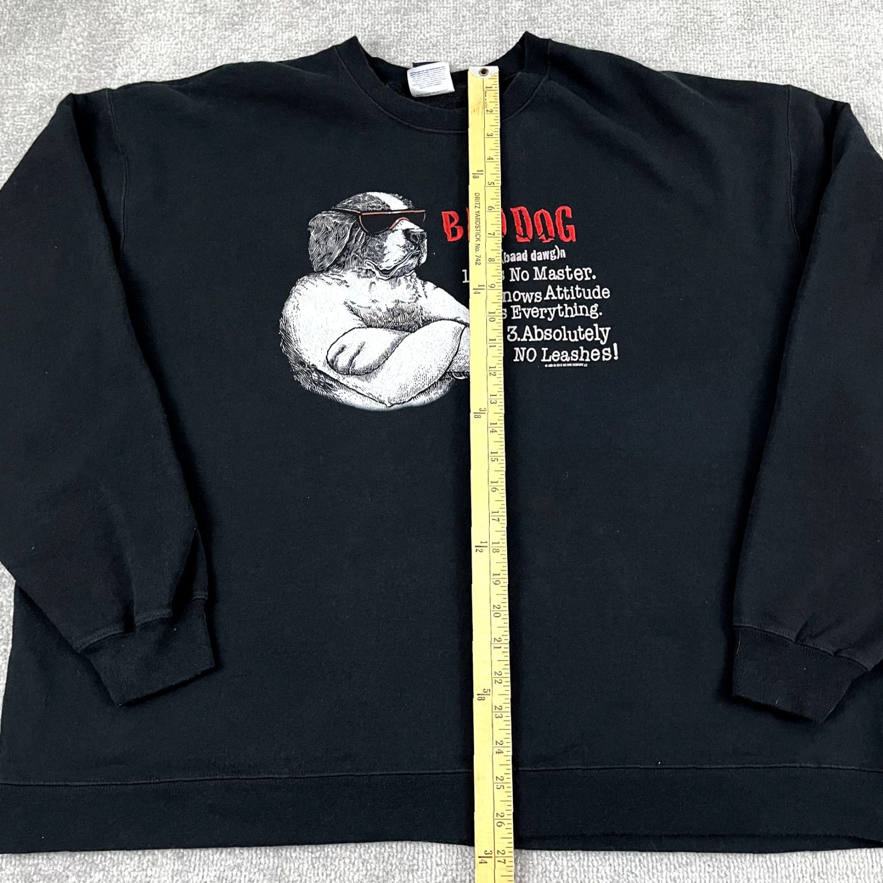 Big Dogs Big Dogs Sweatshirt Adult 2XL Black Embroidered Bad Dog Crew Neck Funny Mens Size US XXL / EU 58 / 5 - 4 Thumbnail